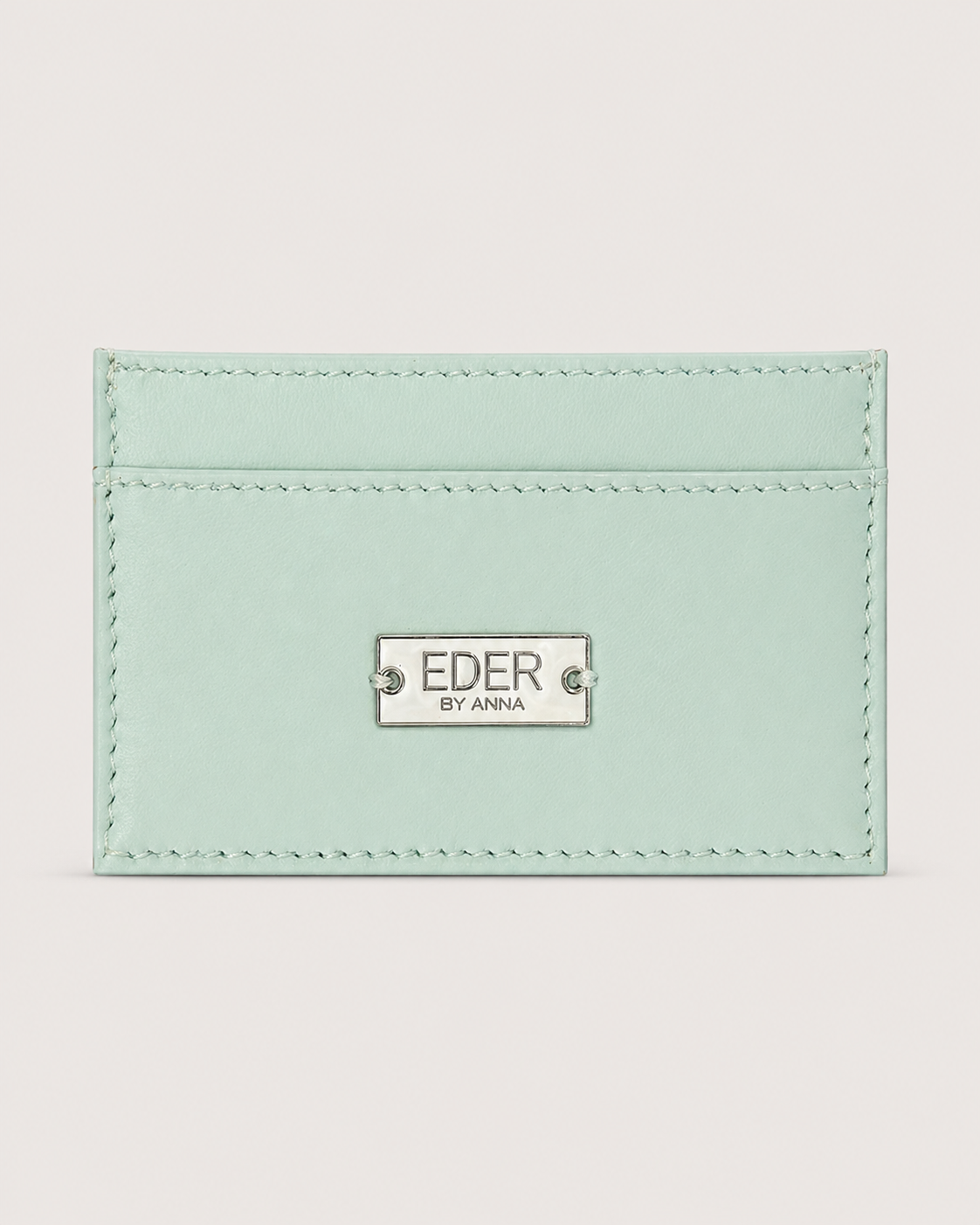 EDER Leather Card Holder - Aqua Mustard