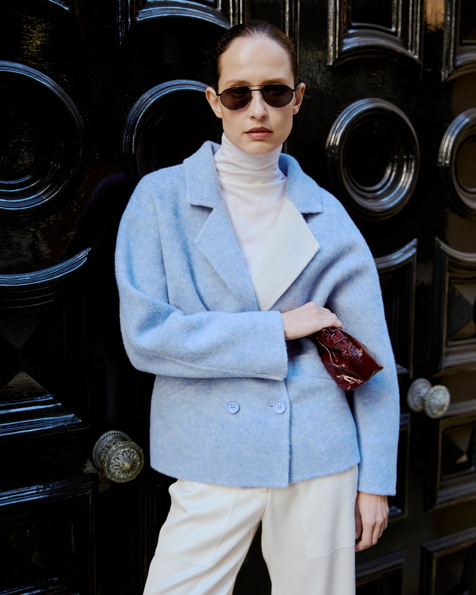Dominique Wool Jacket - Sky Blue