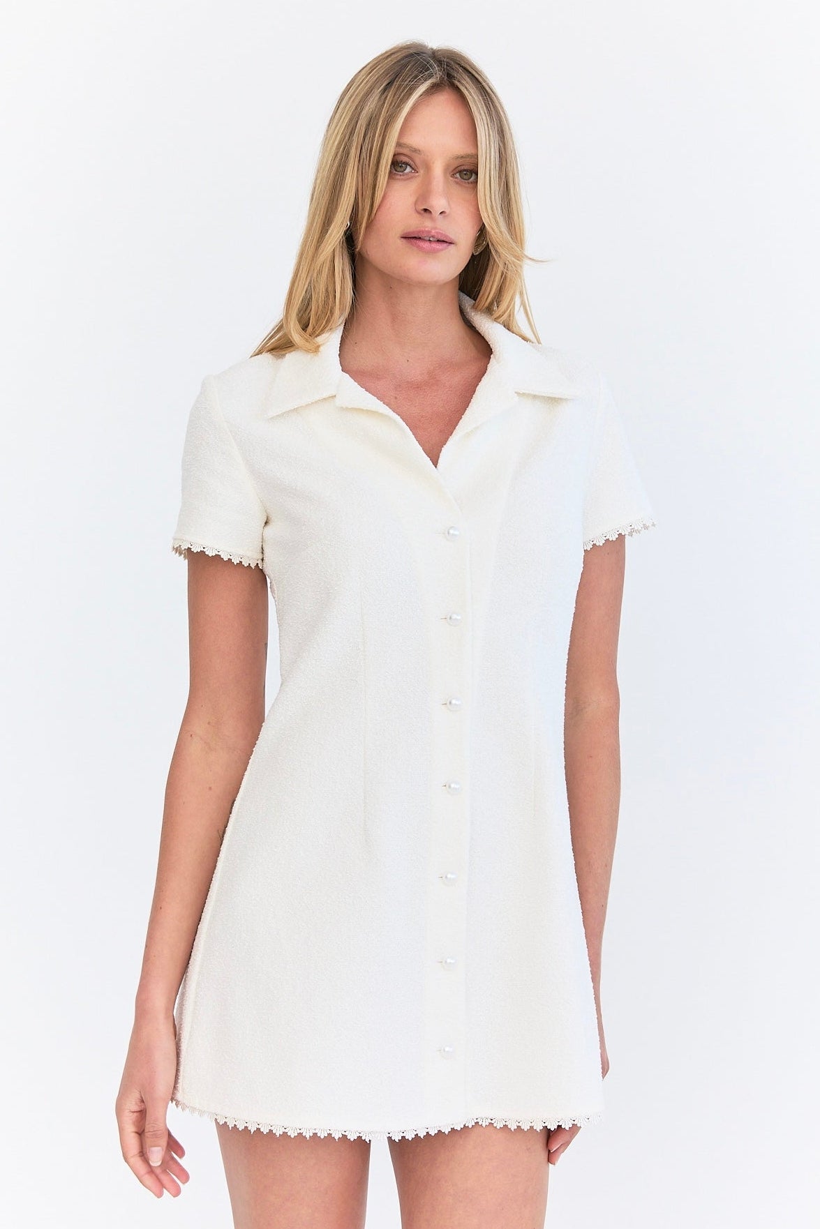 Gigi Dress - Ivory Boucle