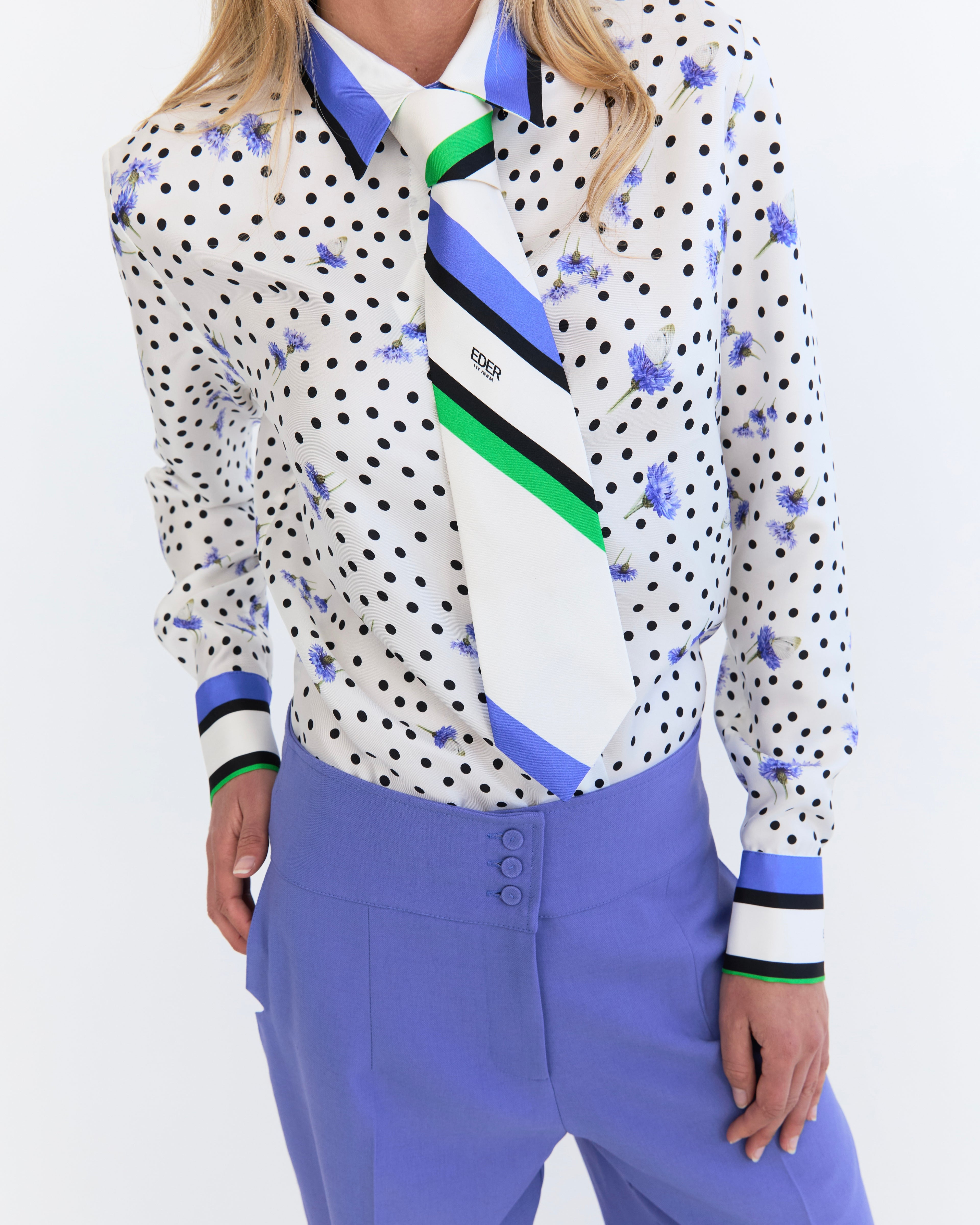 Teres Silk Shirt - Polka Dot Silk