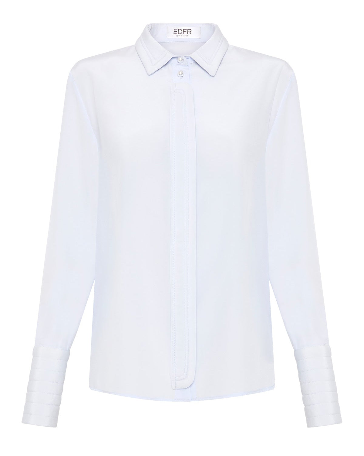 Sylvie Shirt - Powder Blue Silk