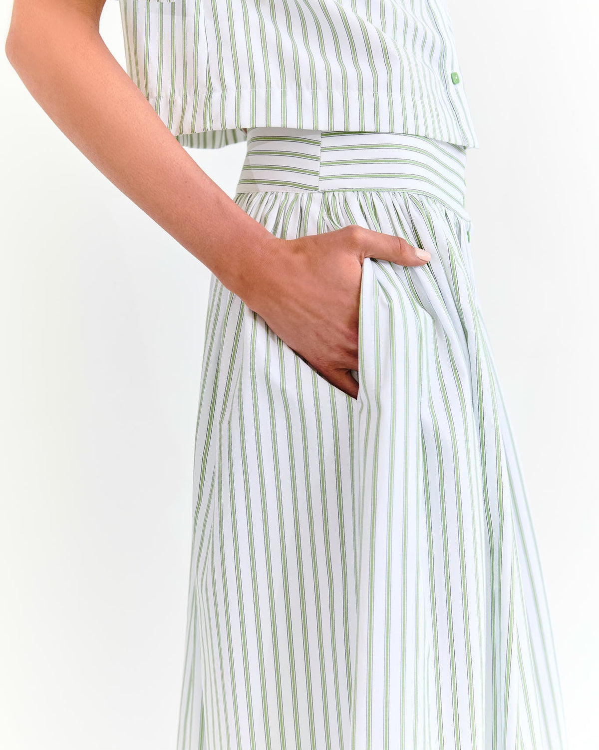 Penelope Skirt - Pistachio Stripe