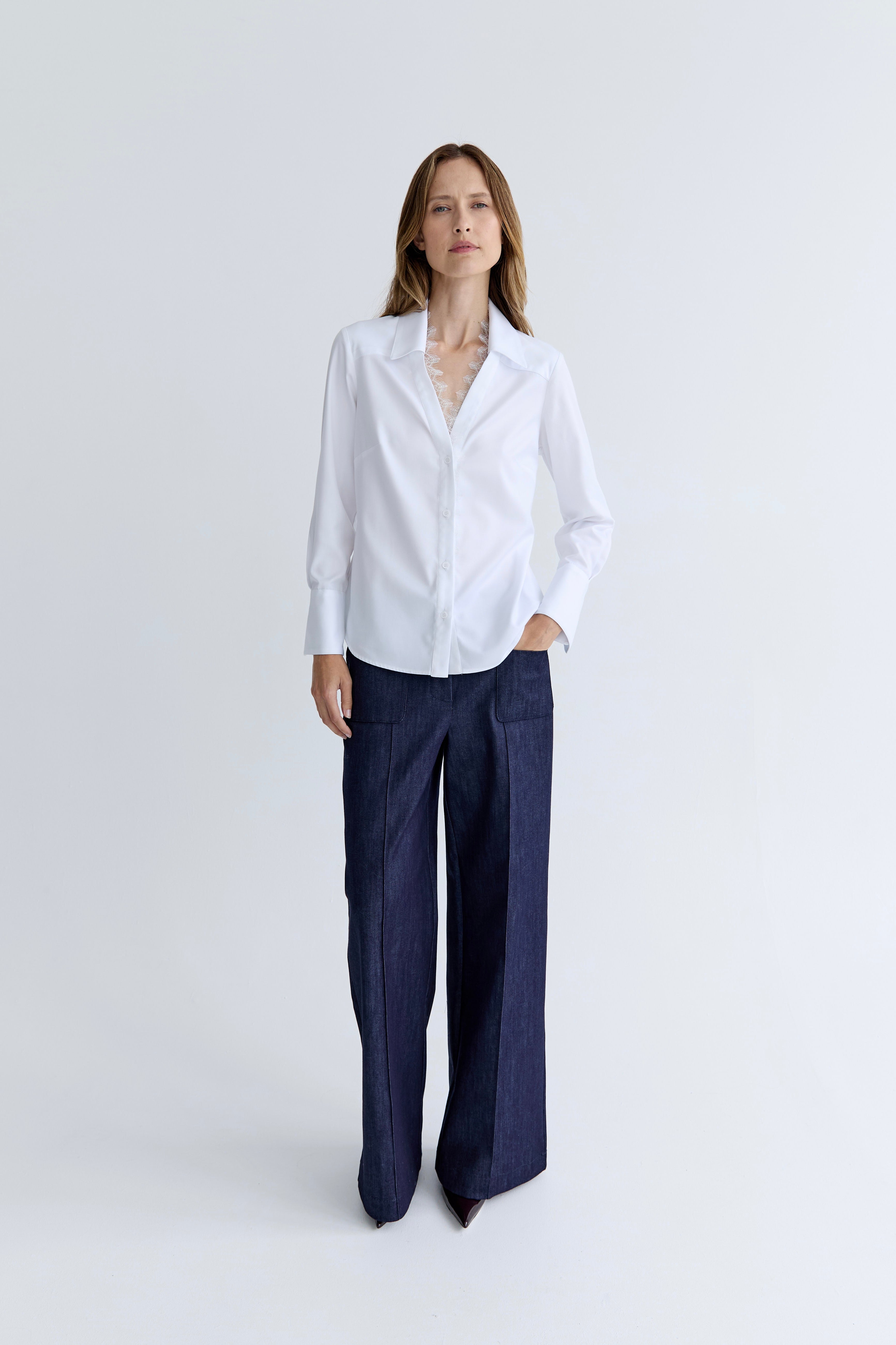 Shantal Lace Shirt - White