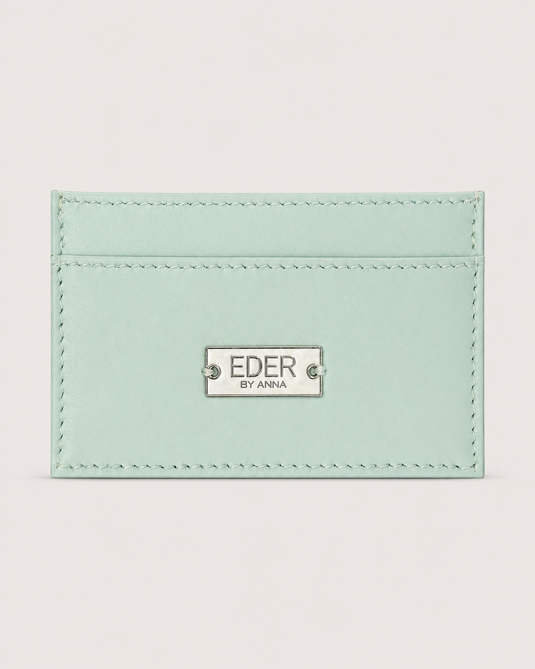 EDER Leather Card Holder - Aqua Mustard