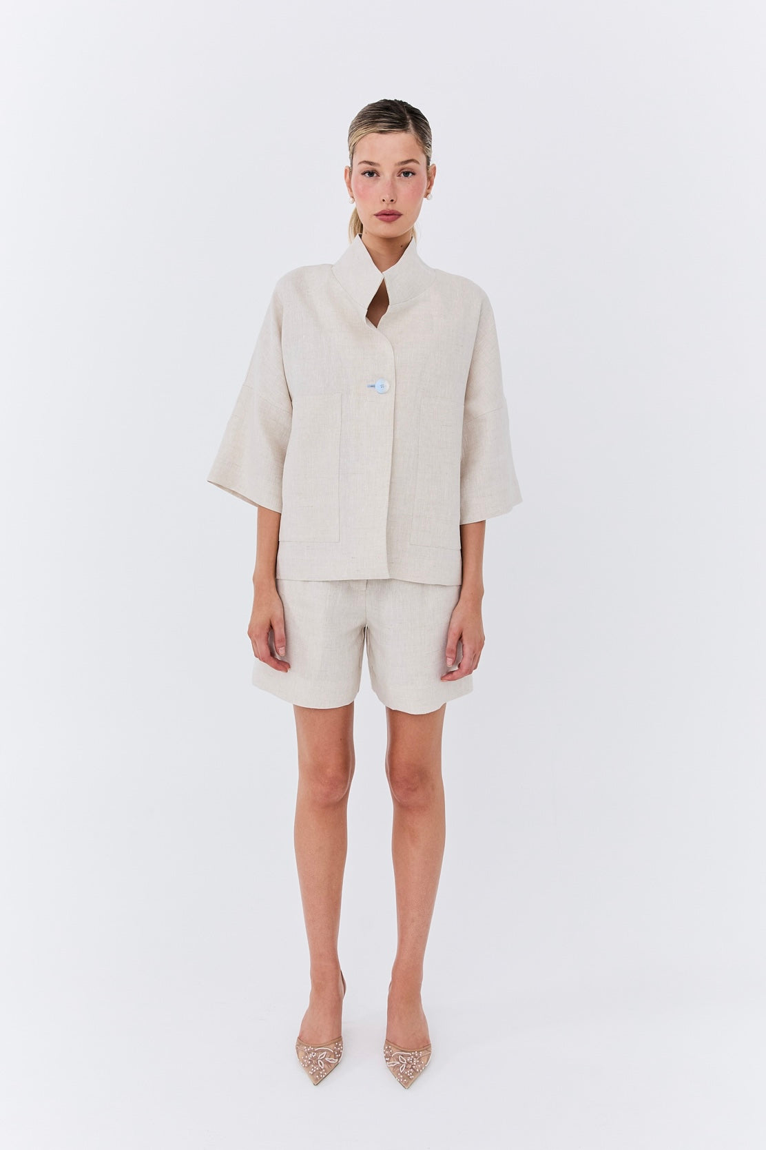 Audrey Jacket - Oat Linen