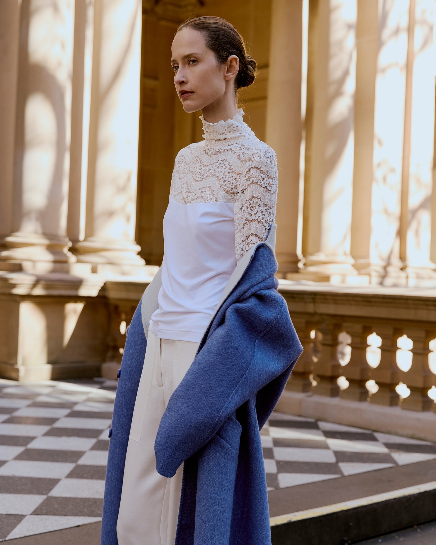 Dominique Wool Coat - Dark Blue