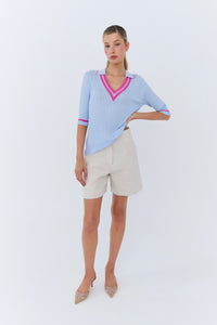 Michèle Polo Knit - Sky Blue