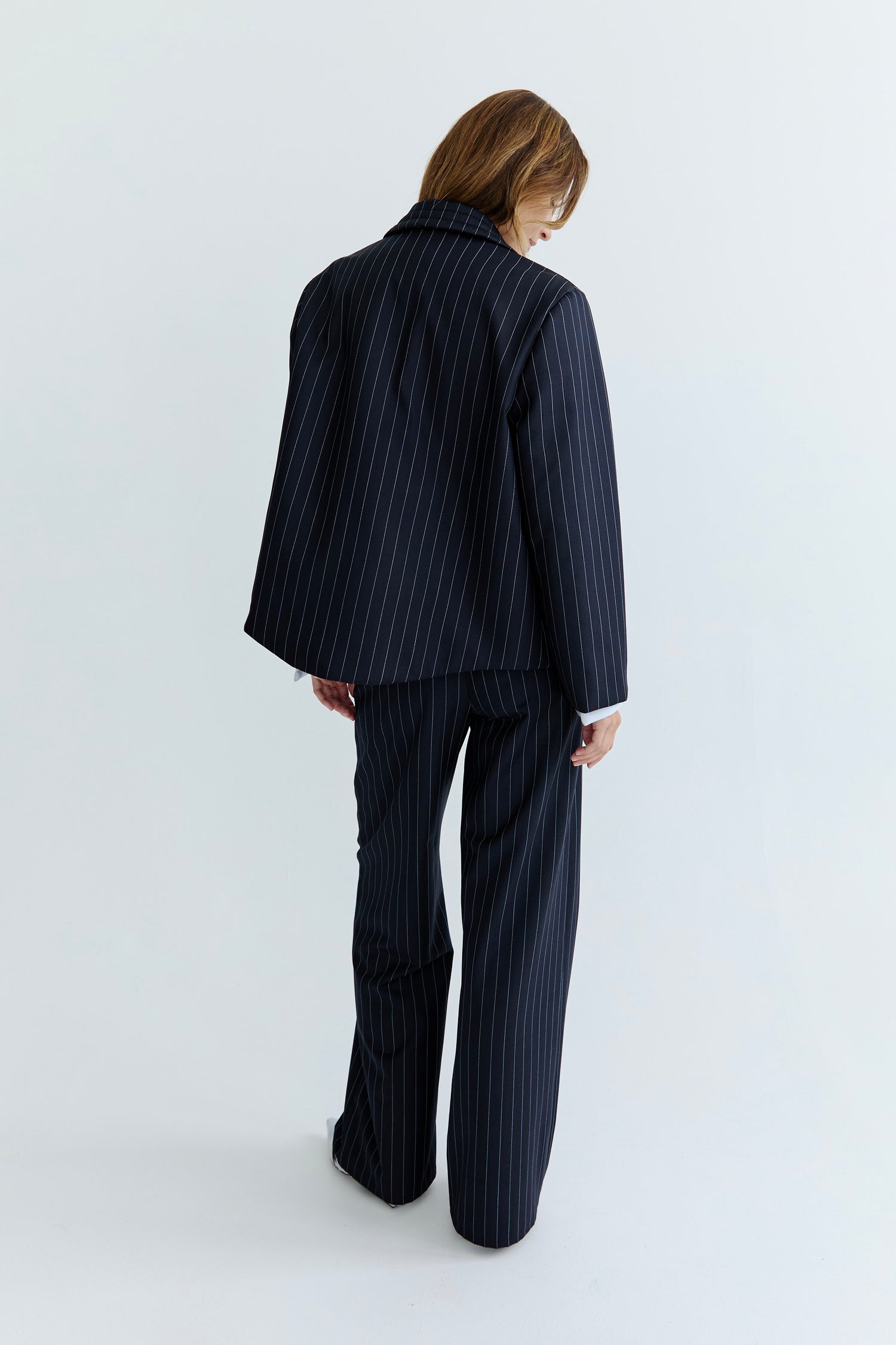 Amelie Quilted Jacket - Navy Stripe