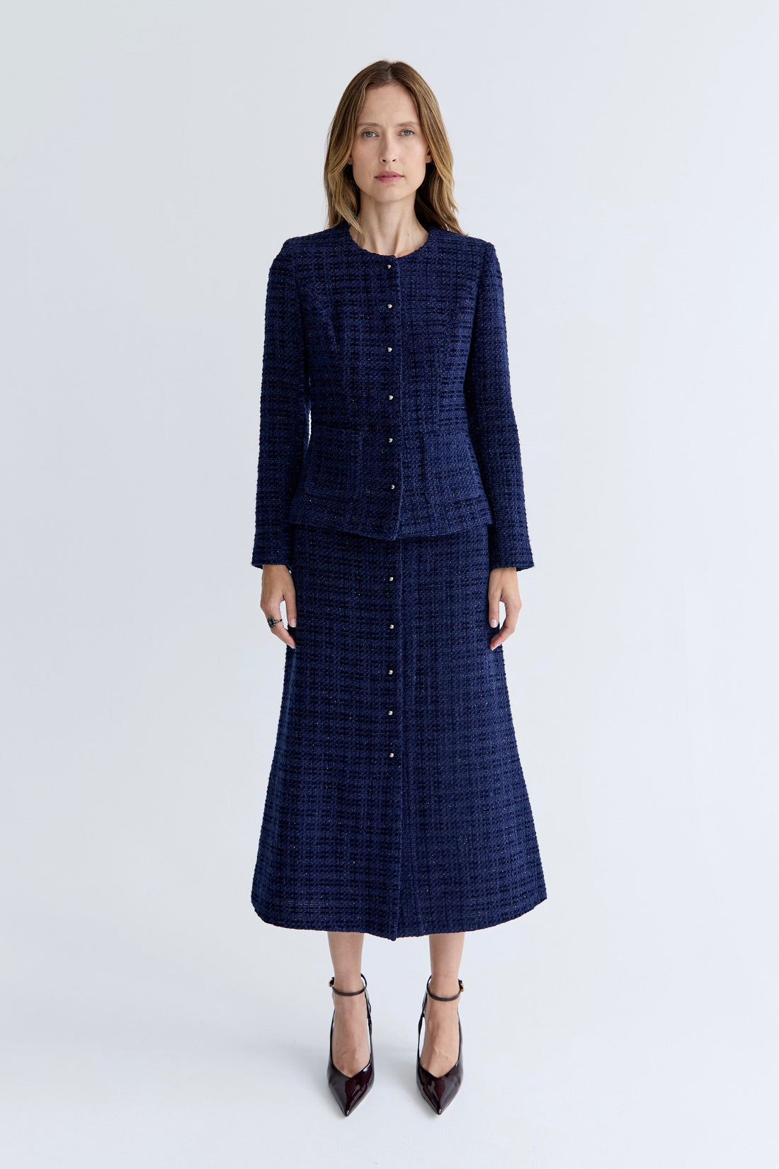 Joanne Skirt - Navy Tweed