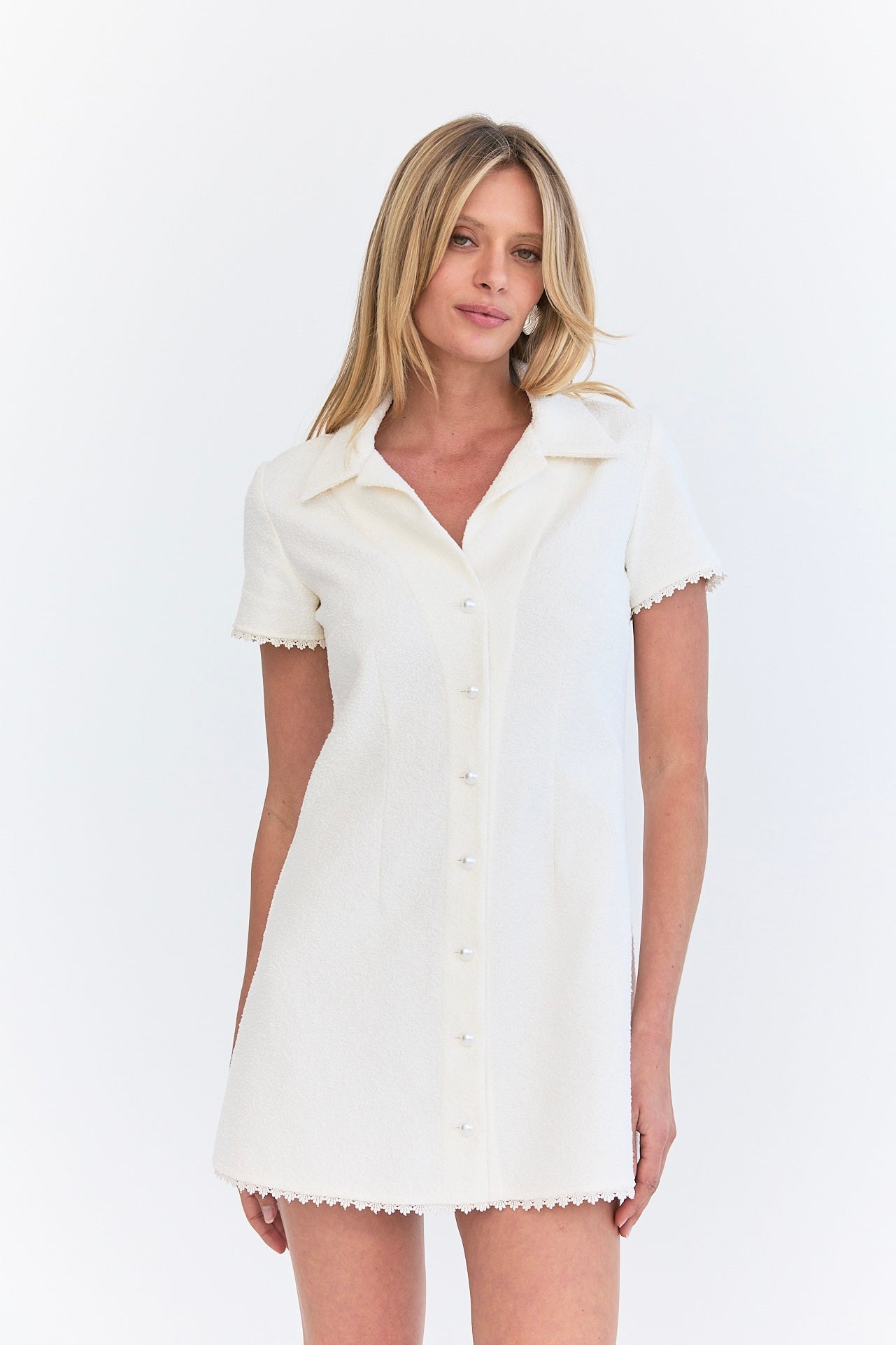Gigi Dress - Ivory Boucle