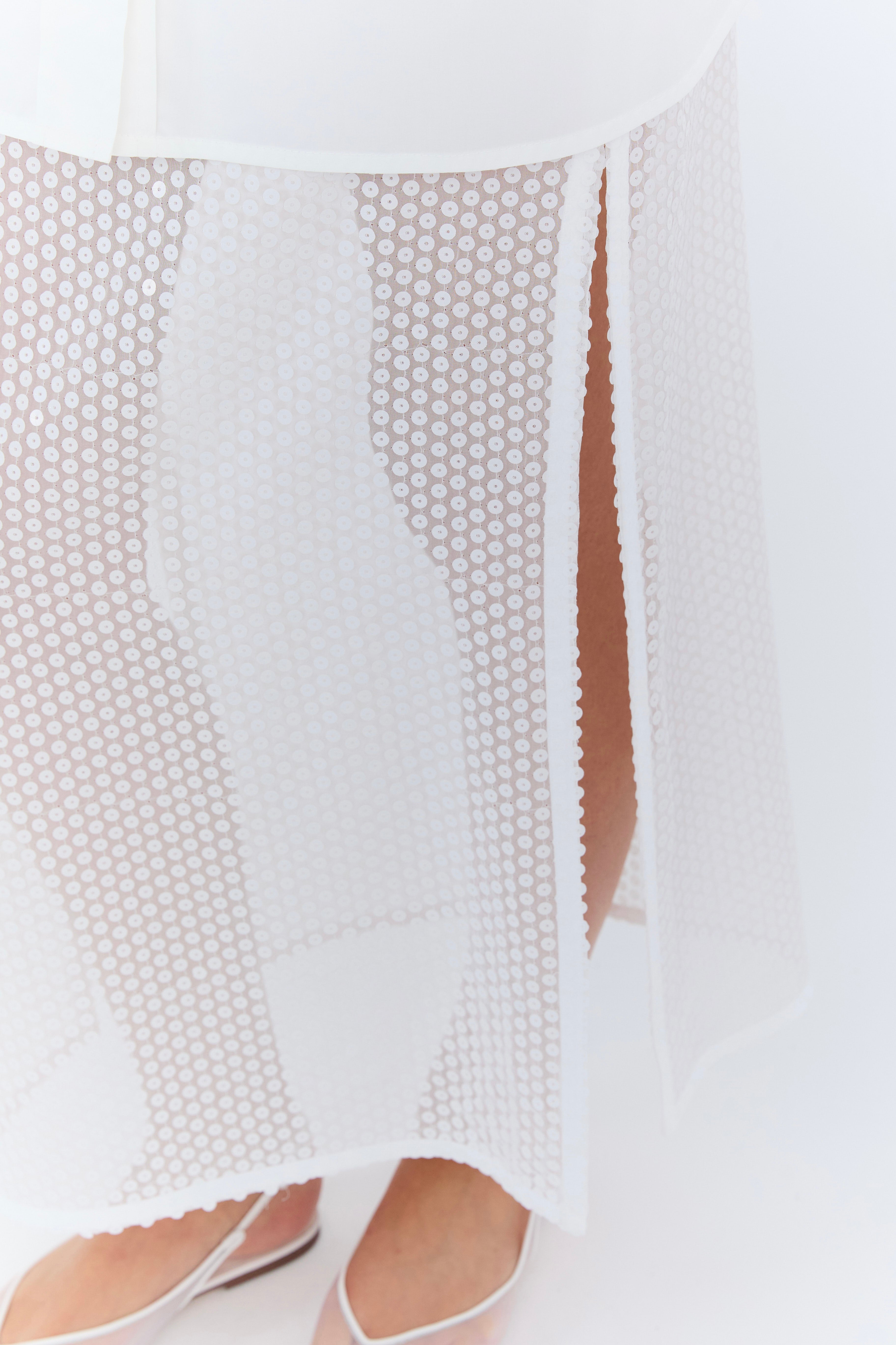 Monaco Skirt - White Sequence