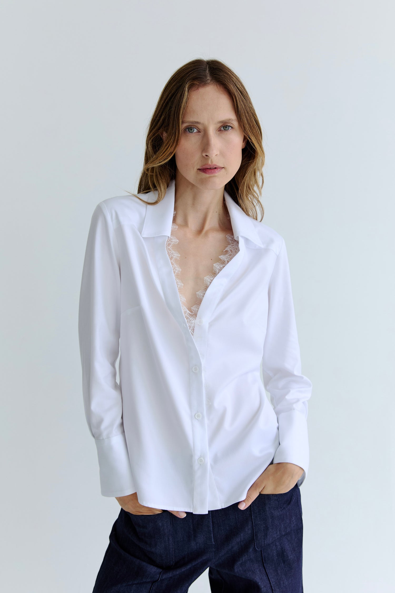 Shantal Lace Shirt - White