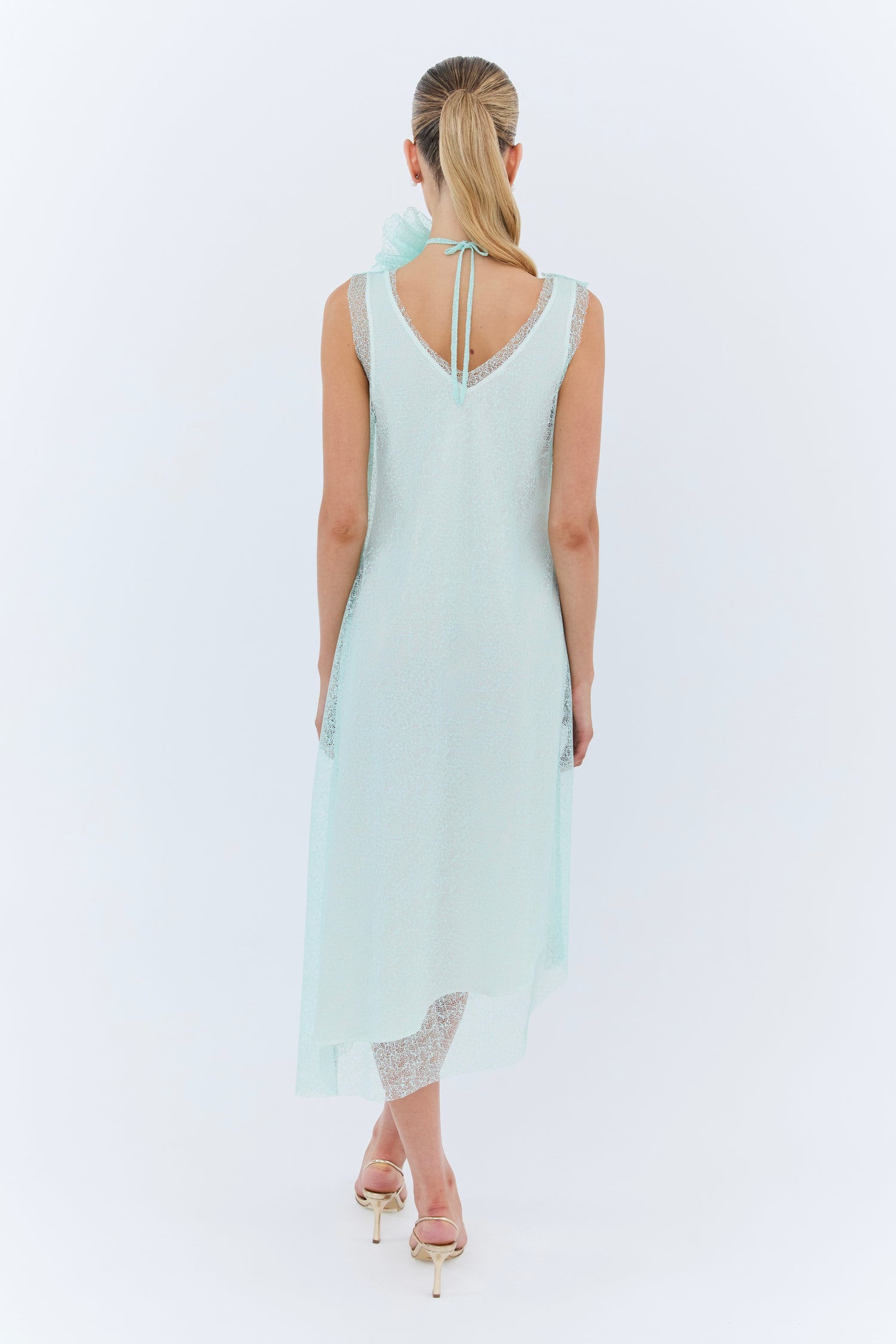 Clarice Dress - Aqua Lace