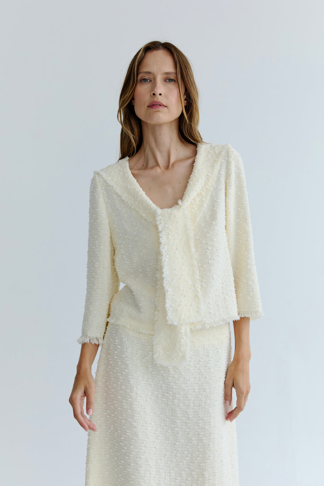 Gabrielle Collared Top - Butter Cream