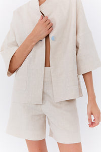 Audrey Jacket - Oat Linen
