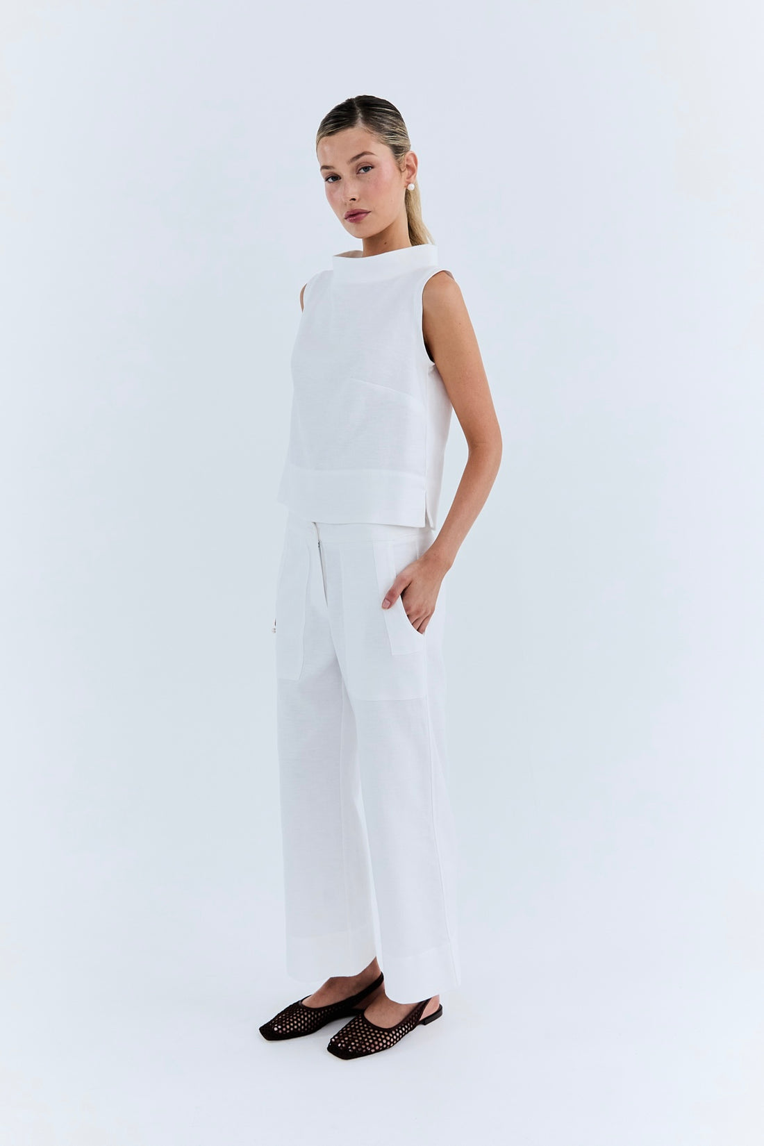 Marlene Pant 4/8 - White Drill