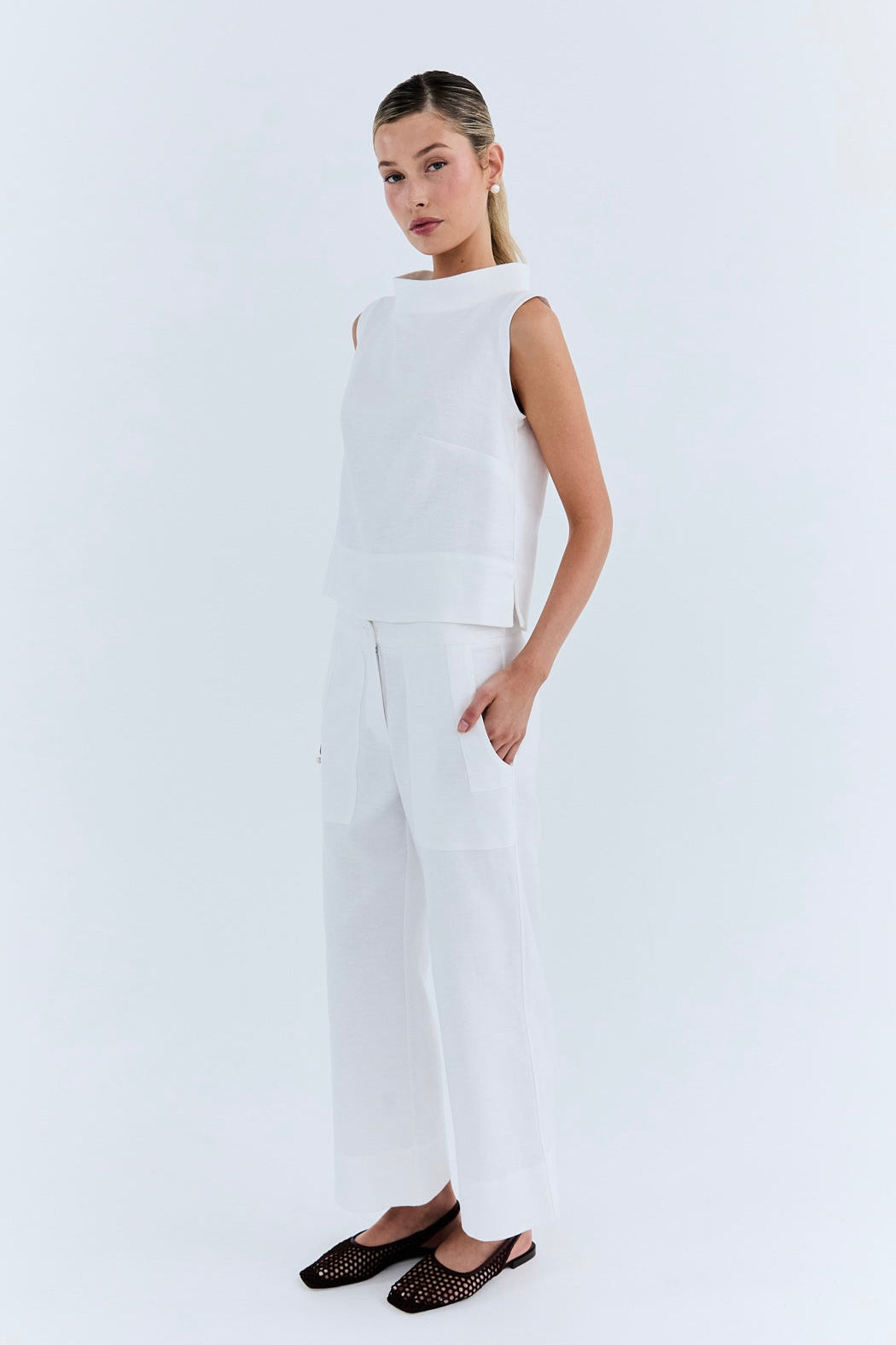 Marlene Pant 4/8 - White Drill