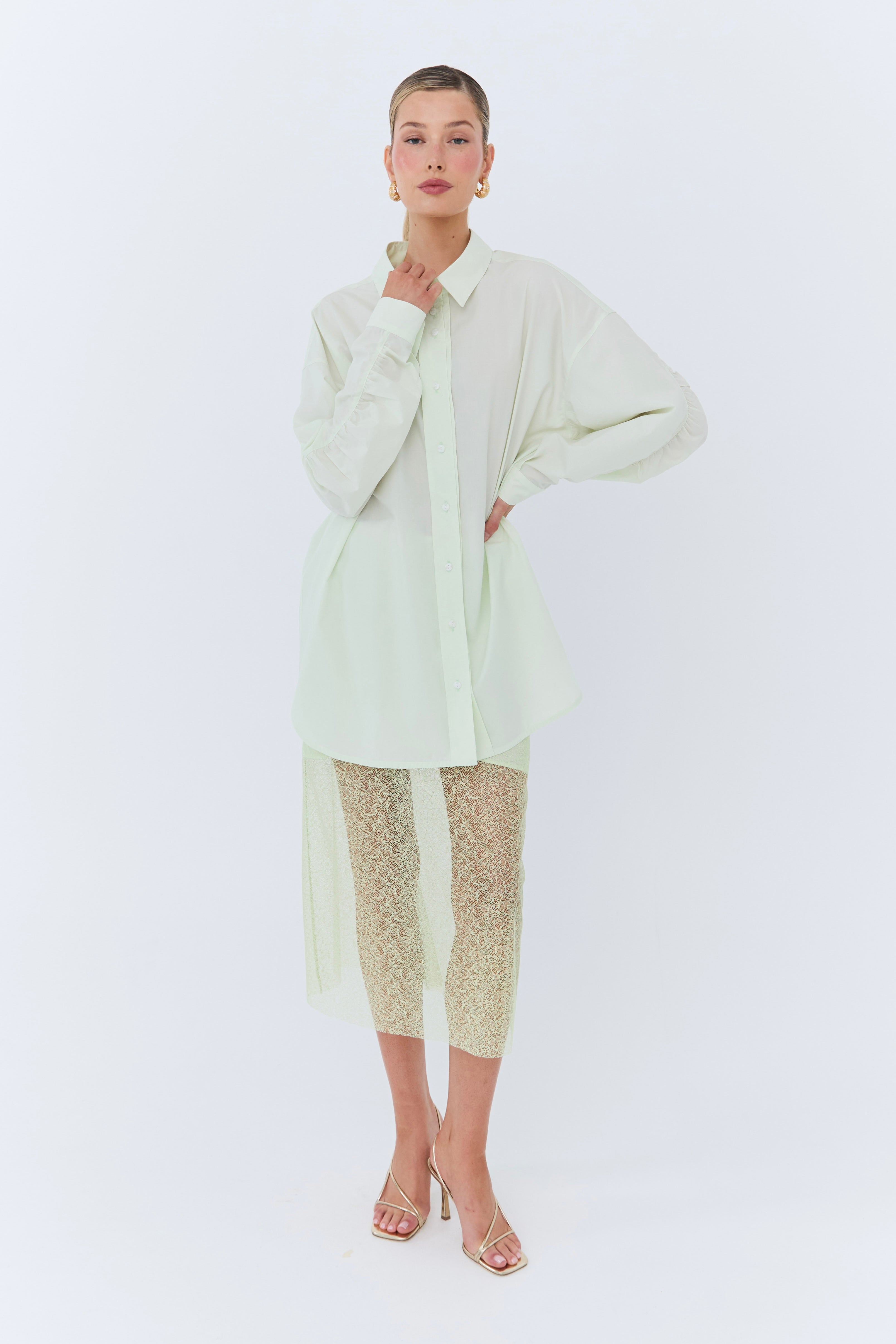 Pamela Oversized Shirt - Matcha