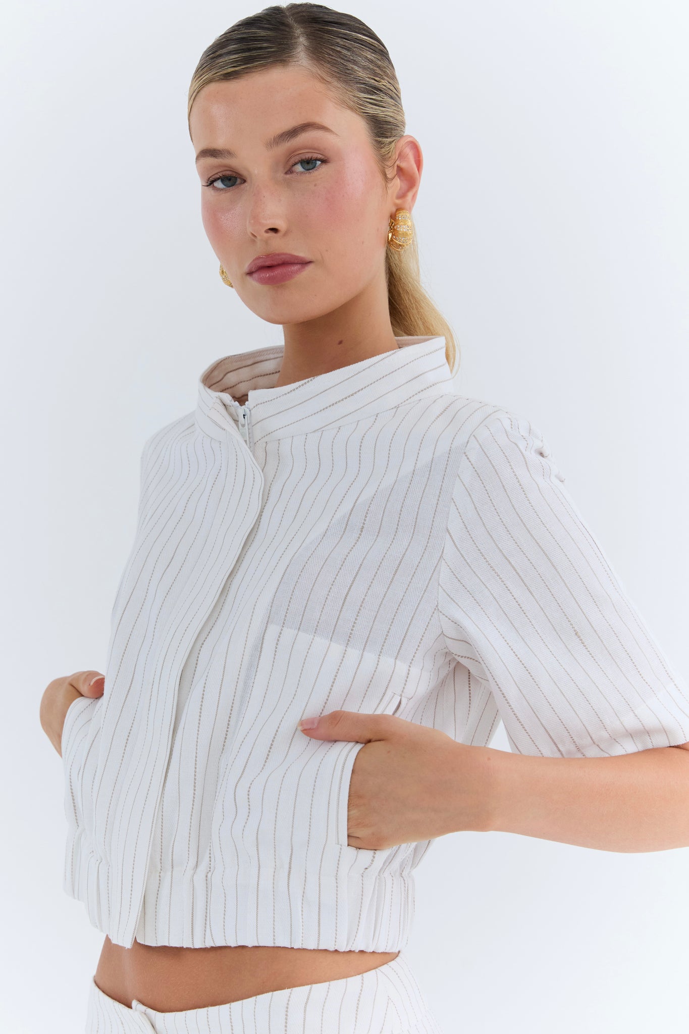Niel Jacket - Linen Stripe