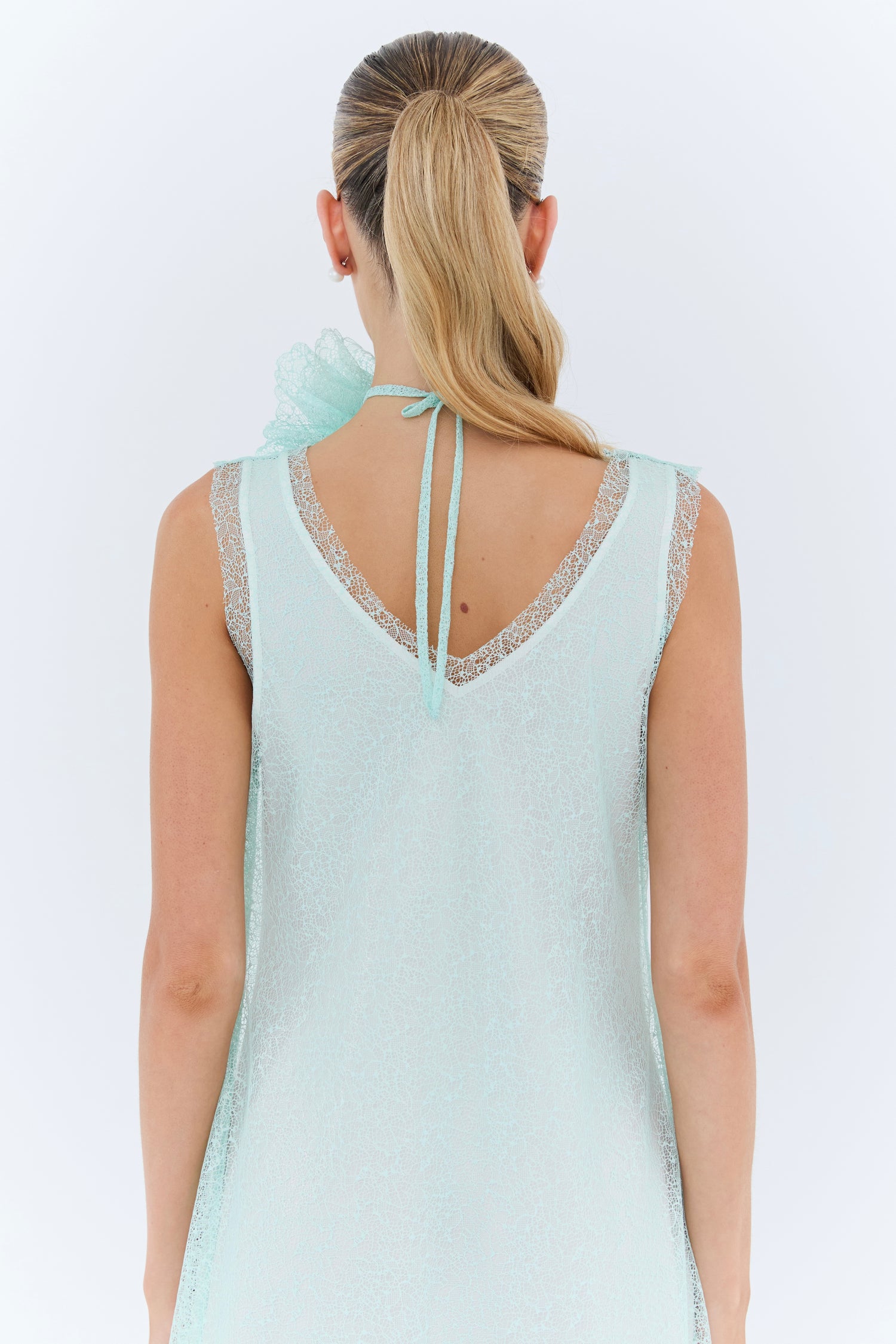 Clarice Dress - Aqua Lace