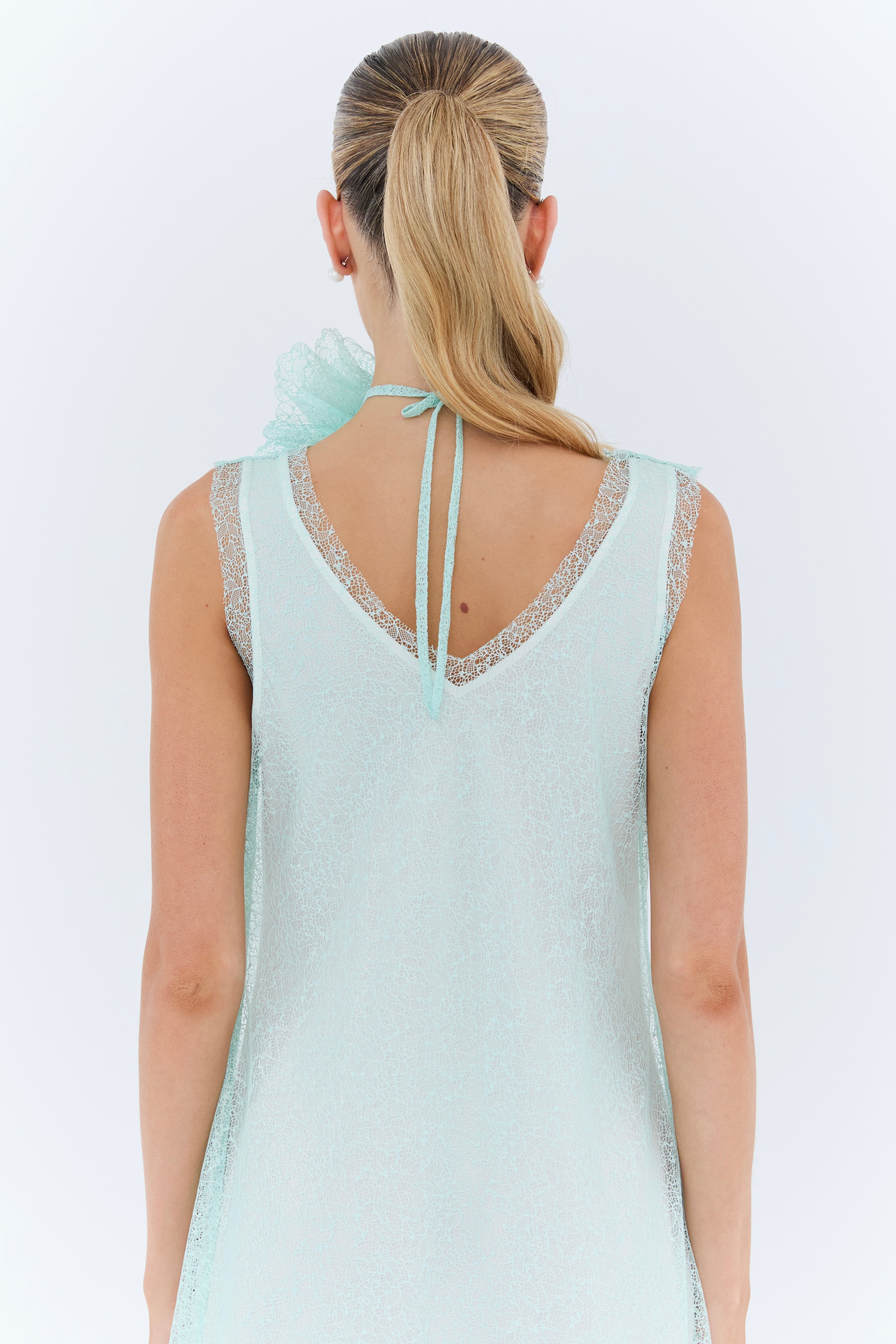 Clarice Dress - Aqua Lace