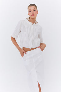 Niel Jacket - Linen Stripe