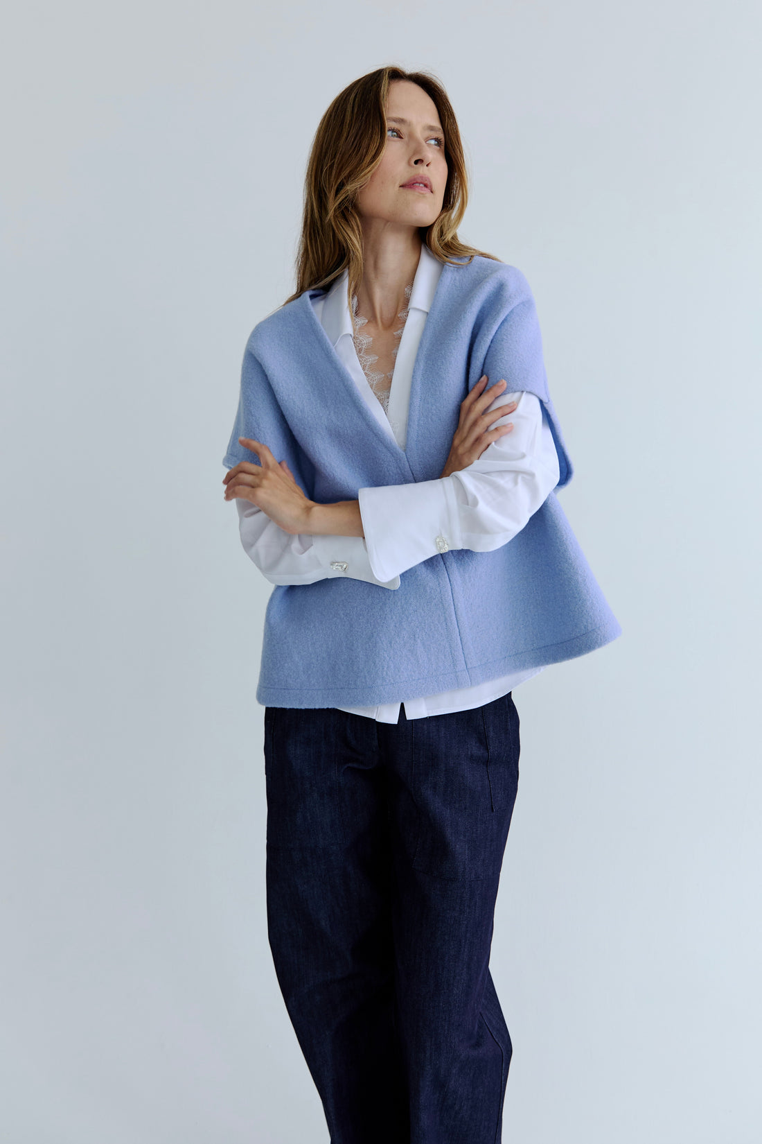 Antoine Wool Vest - Cornflower