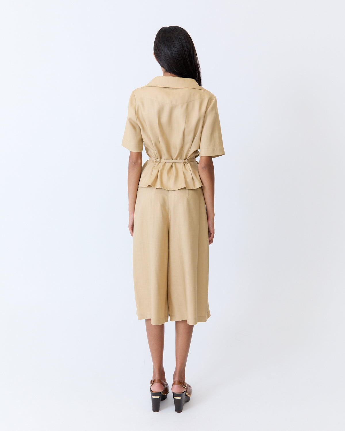 Angelica Blouse - Caramel Herringbone