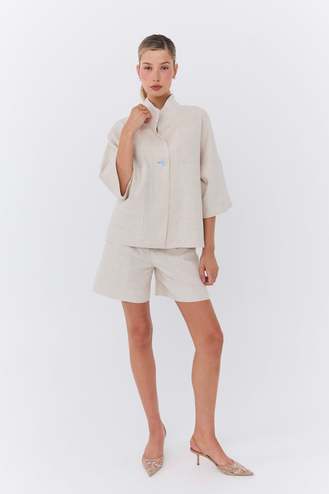 Audrey Jacket - Oat Linen