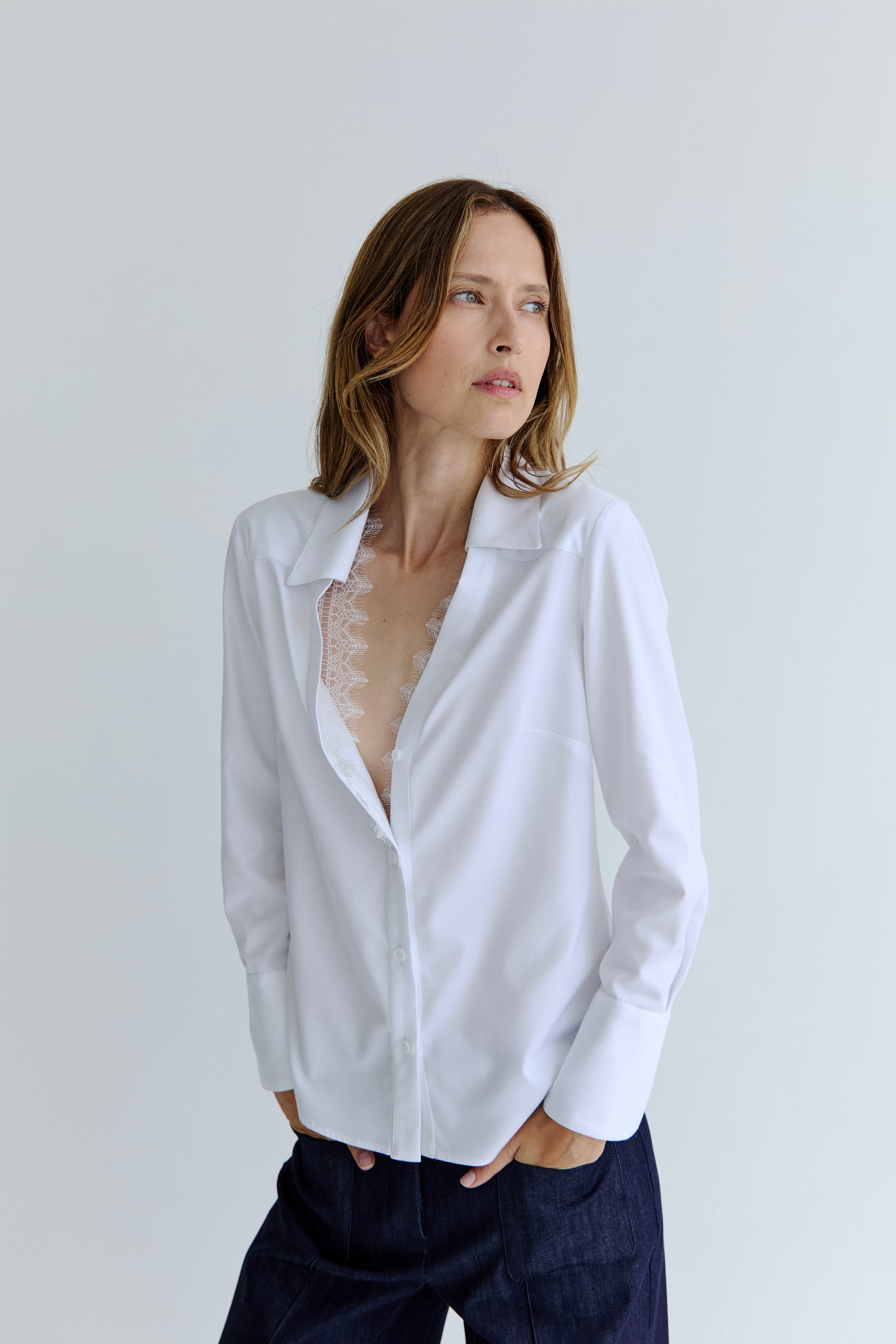 Shantal Lace Shirt - White