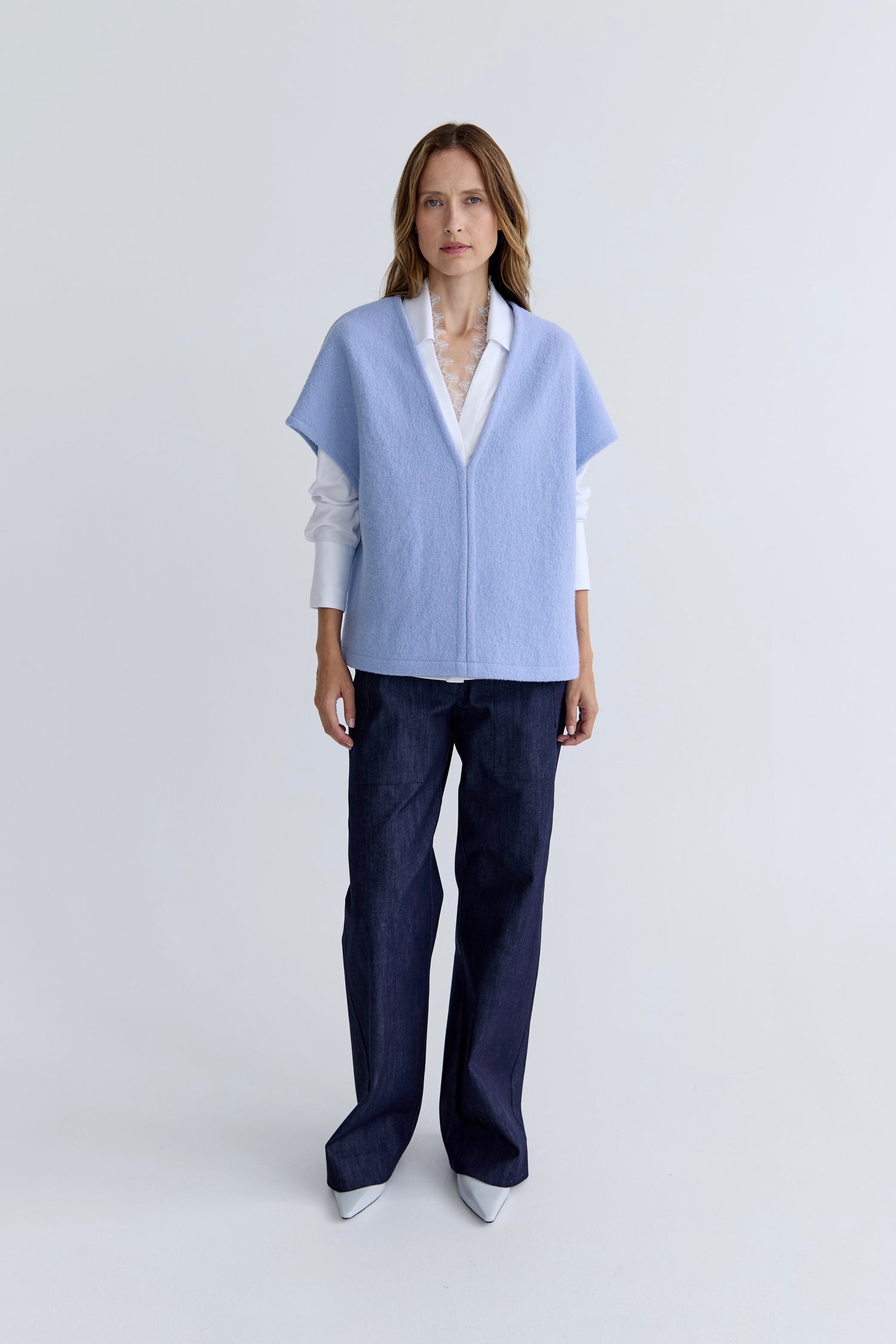 Antoine Wool Vest - Cornflower