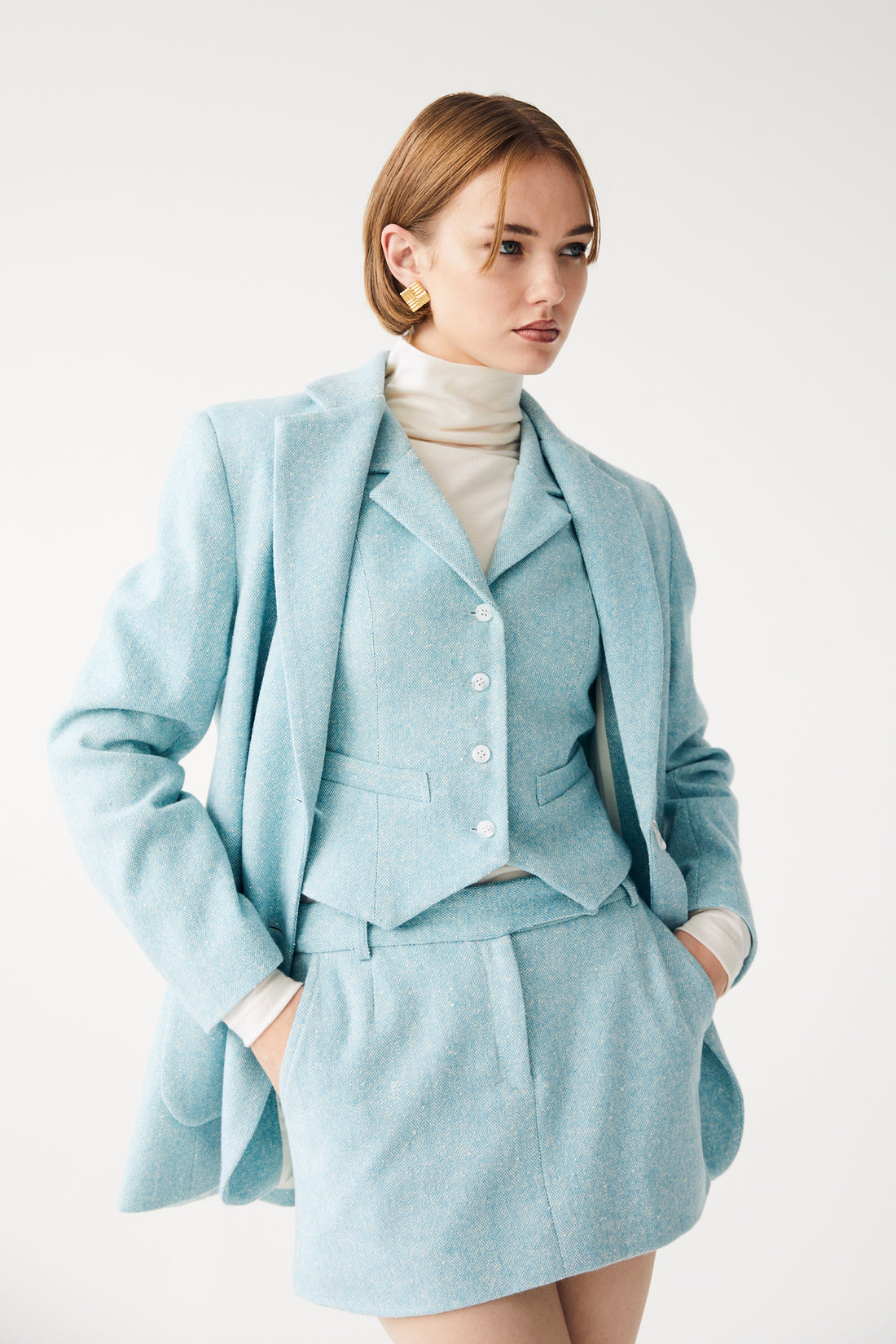 Cami Vest - Aqua Tweed