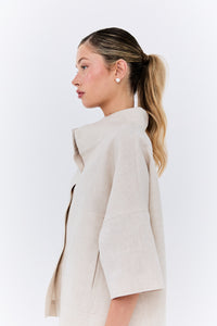 Audrey Jacket - Oat Linen