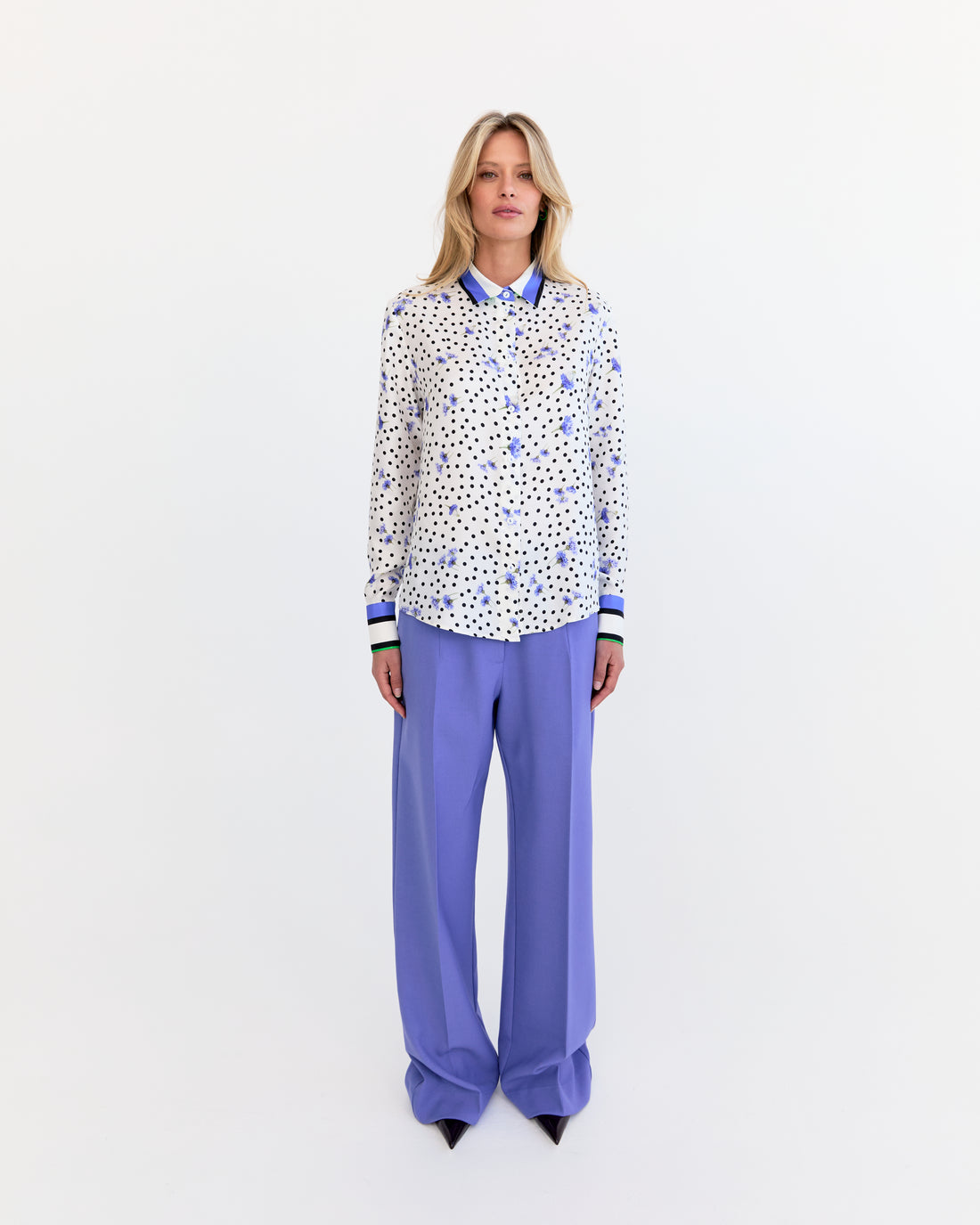 Teres Silk Shirt - Polka Dot Silk