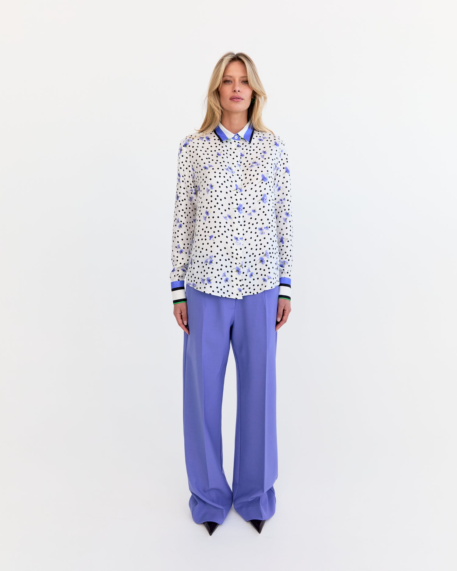 Teres Silk Shirt - Polka Dot Silk