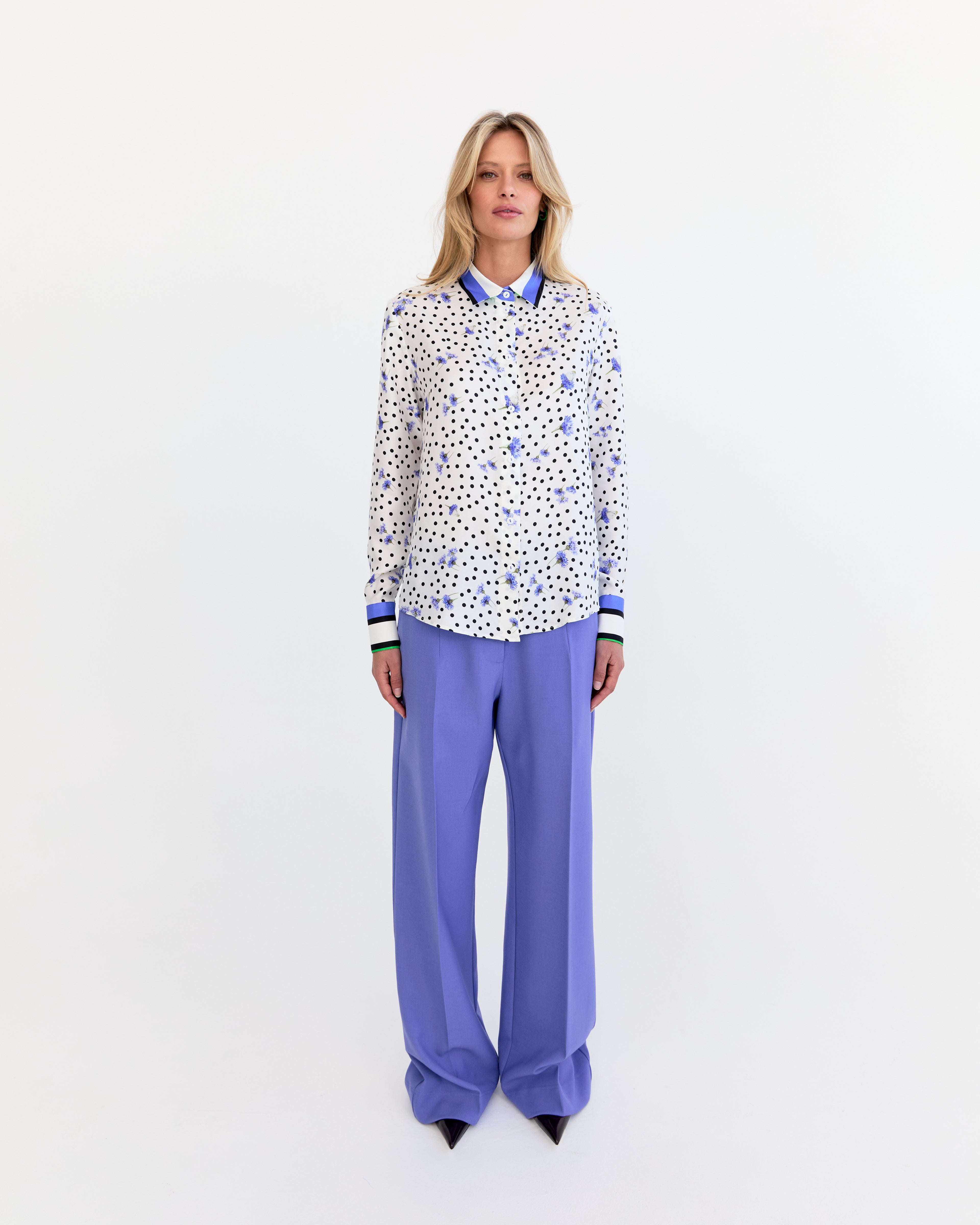 Teres Silk Shirt - Polka Dot Silk