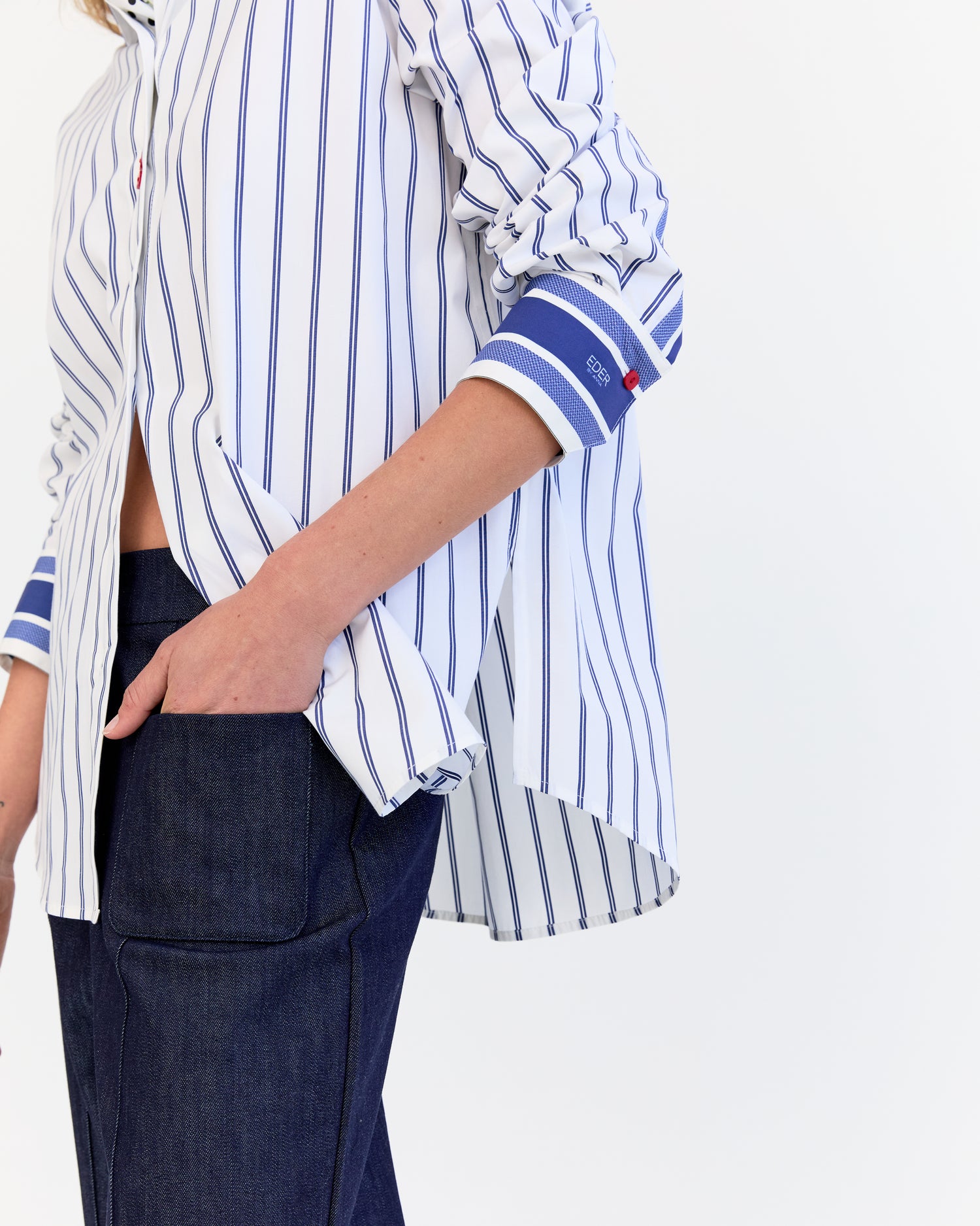 Genevieve Barrel Leg Jean - Navy Denim
