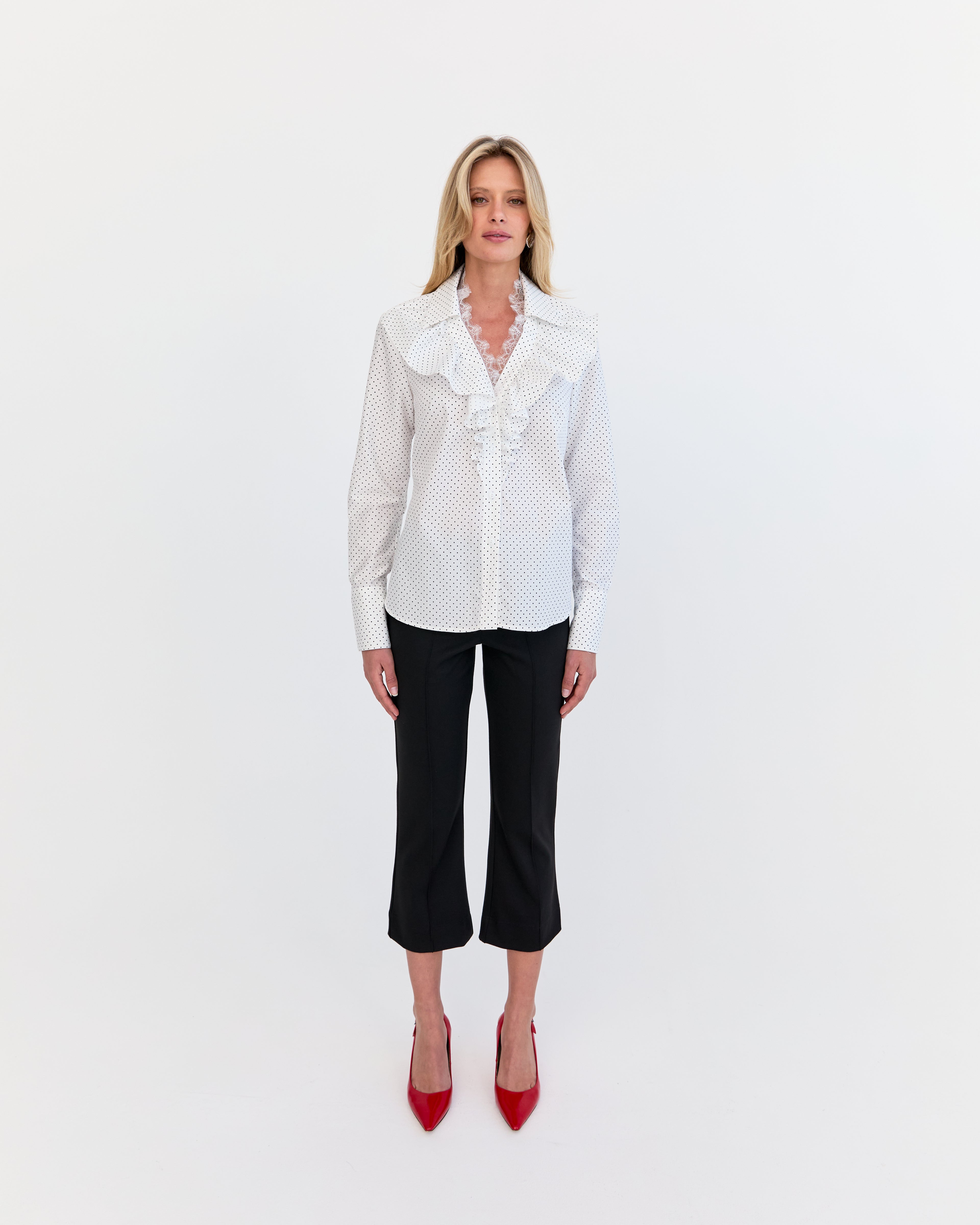 Shantal Frill Shirt - Polka Dot