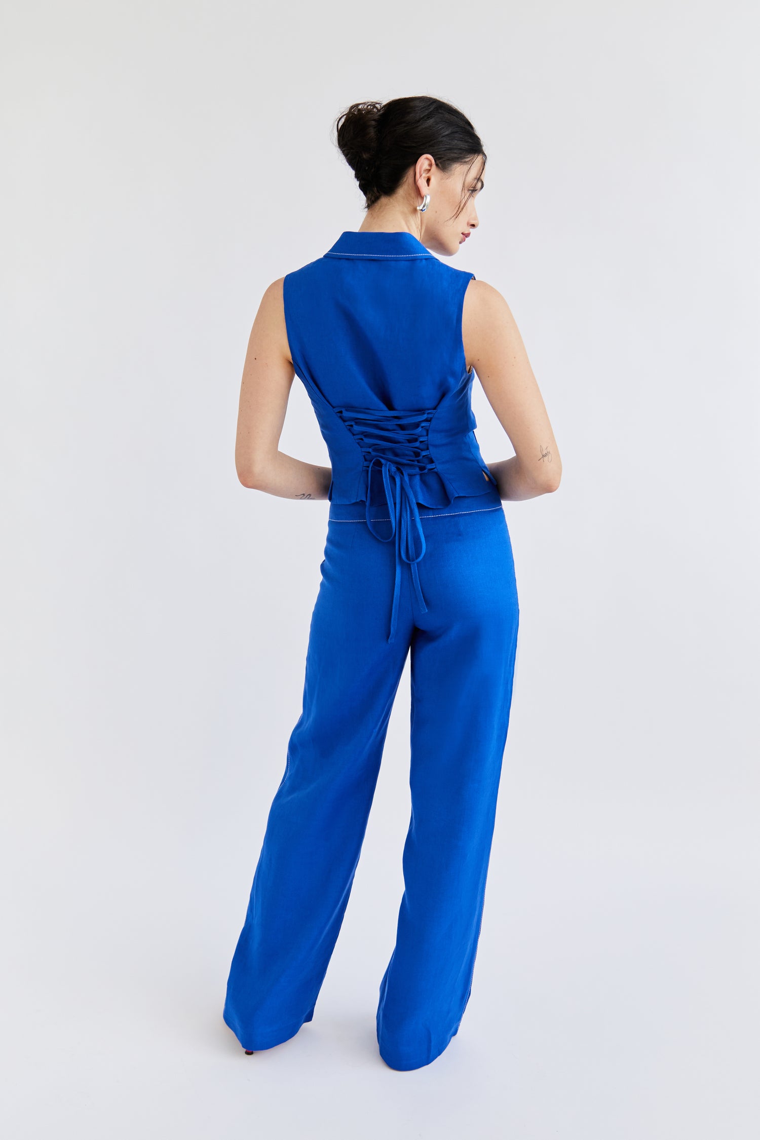 Marlene Pant - Cobalt Linen