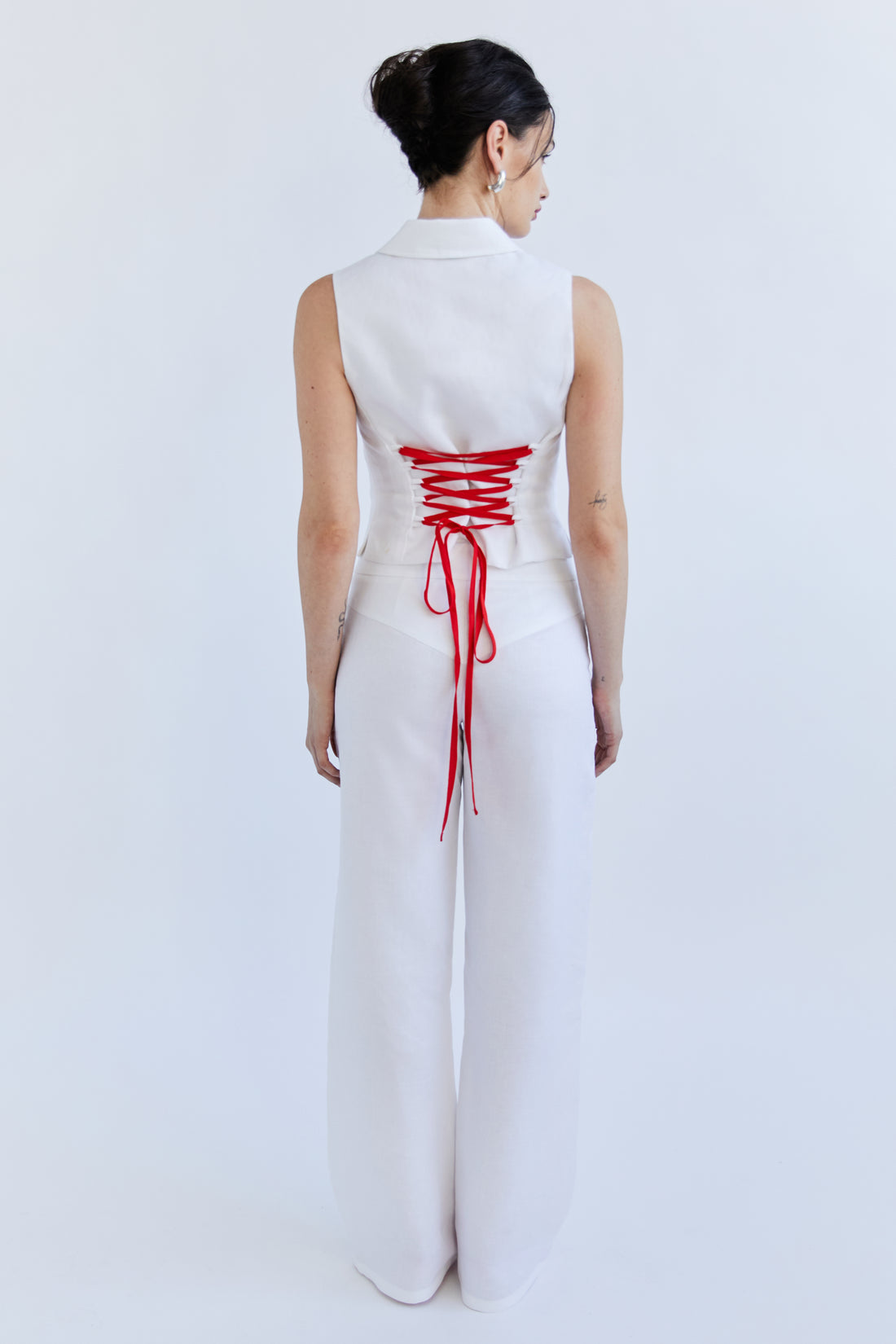 Camille Vest - White Linen