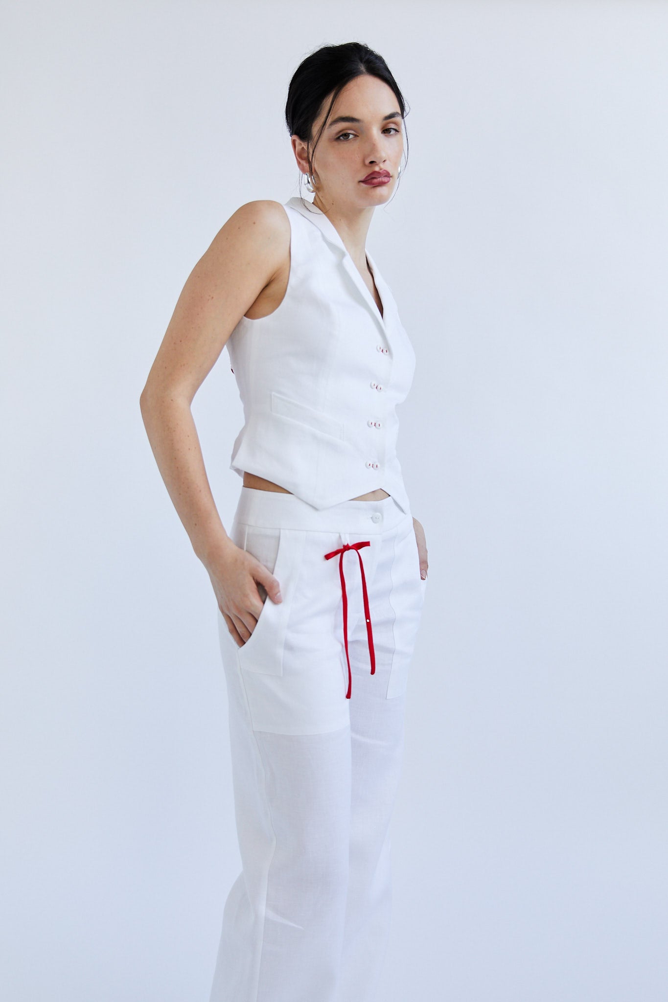 Marlene Pant - White Linen