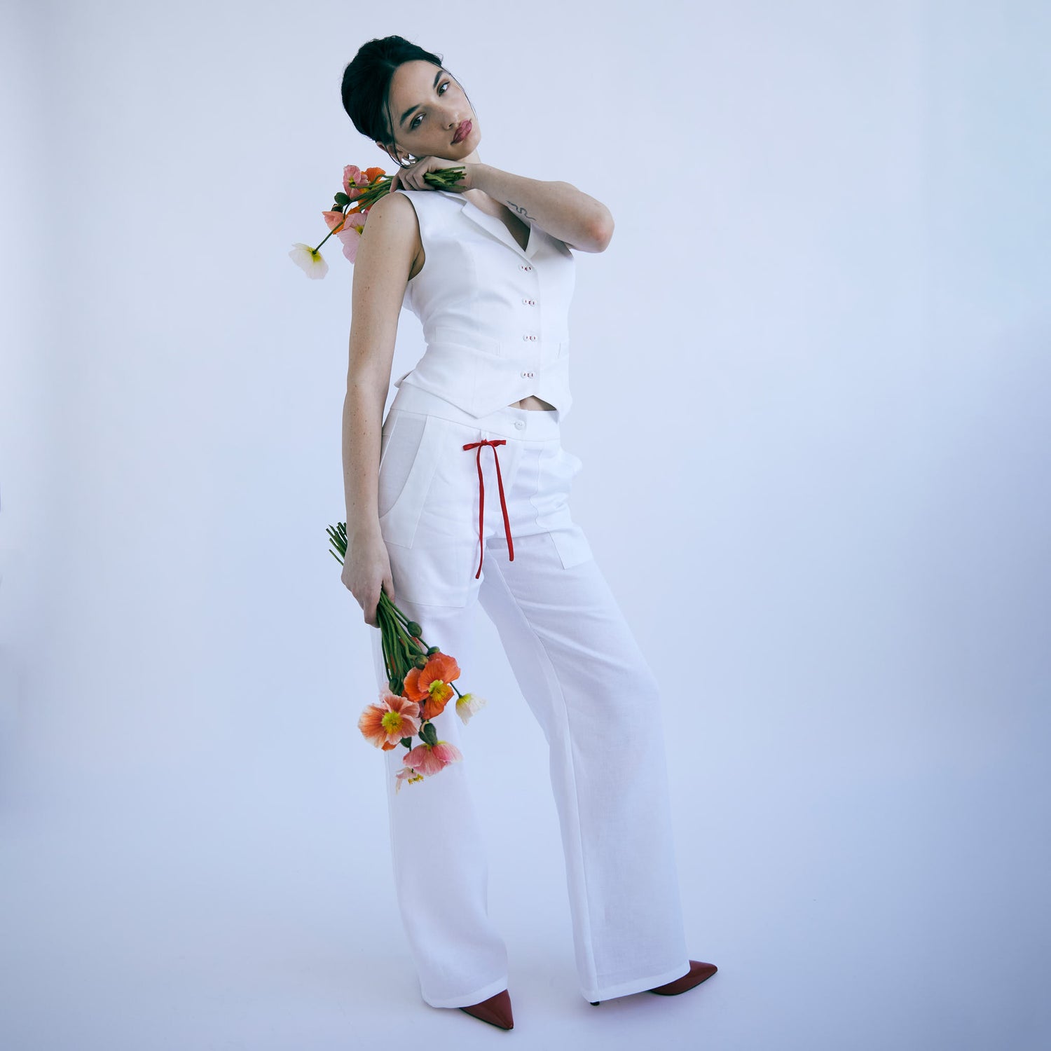 Marlene Pant - White Linen