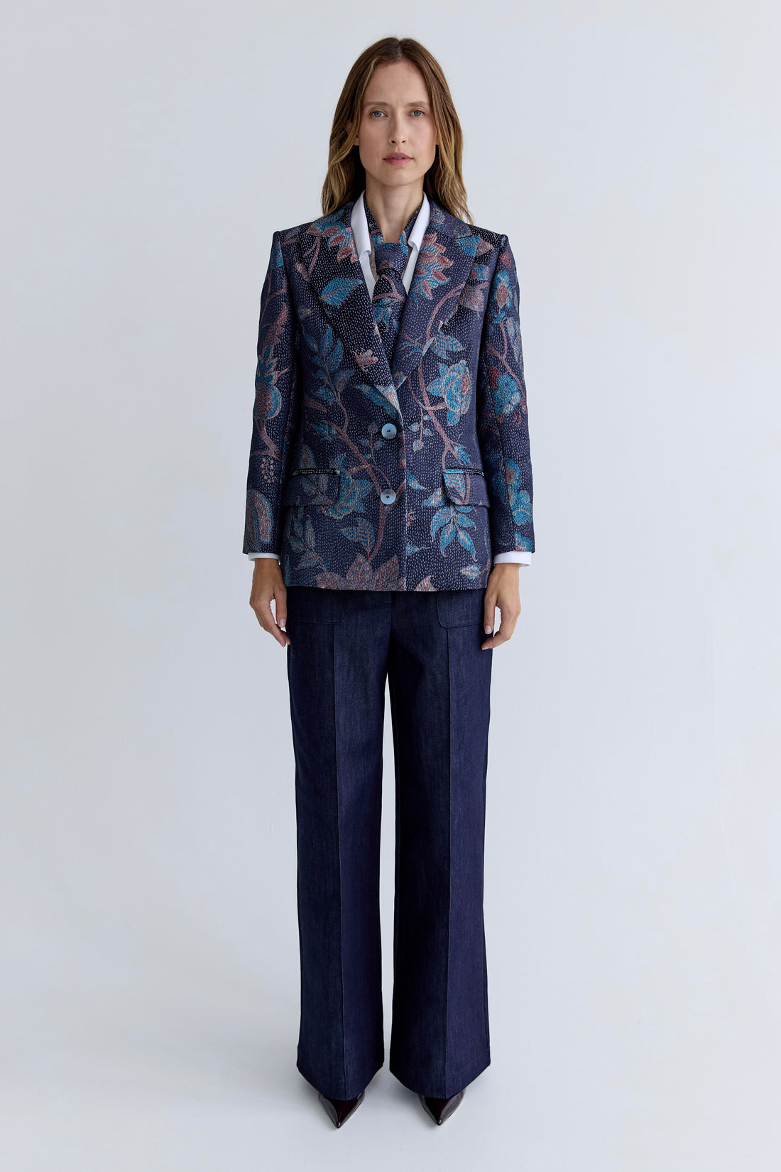 Simone Blazer - Floral Jacquard