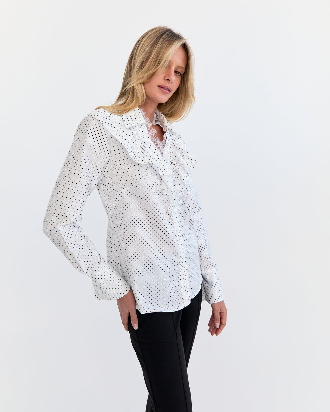 Shantal Frill Shirt - Polka Dot