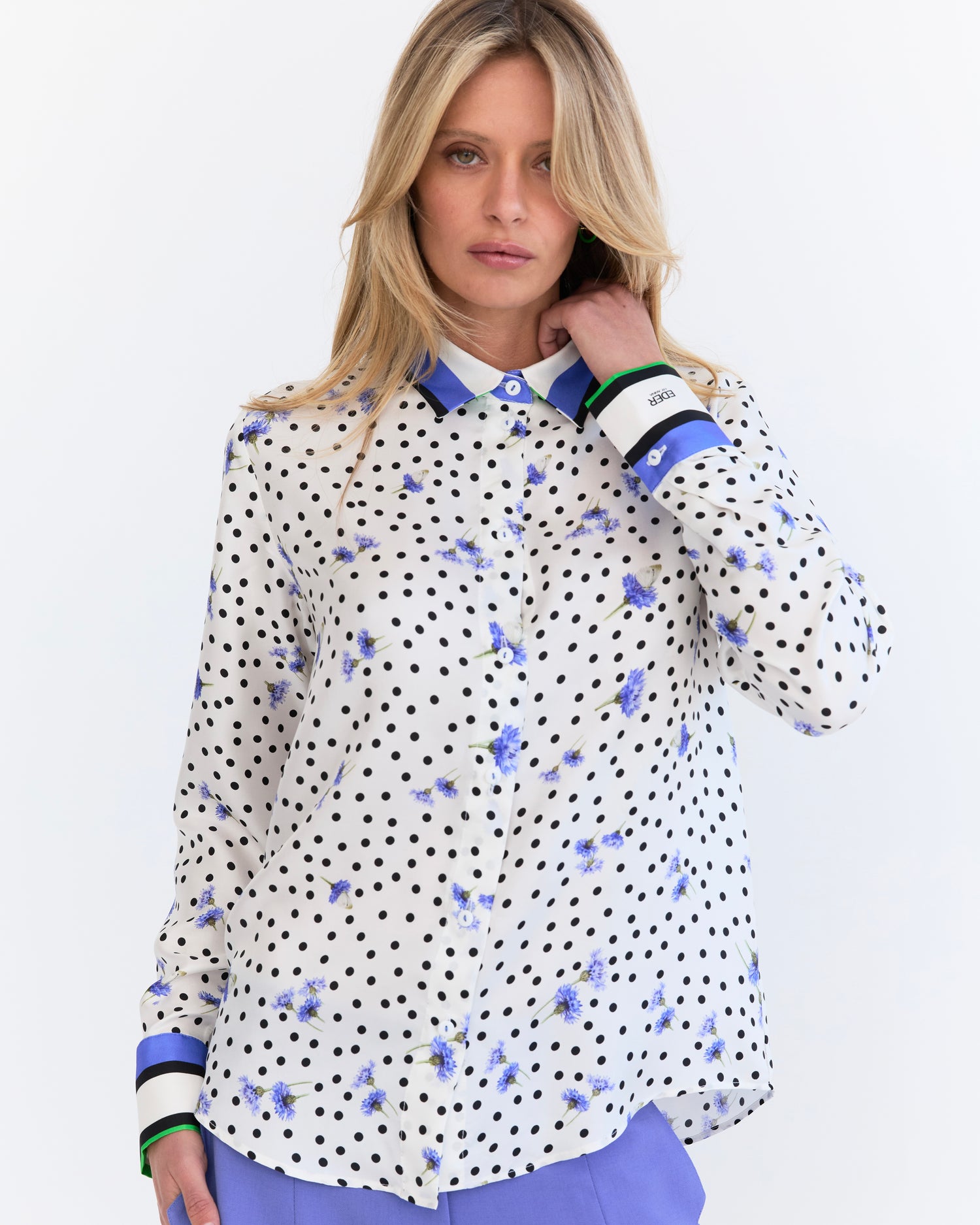 Teres Silk Shirt - Polka Dot Silk