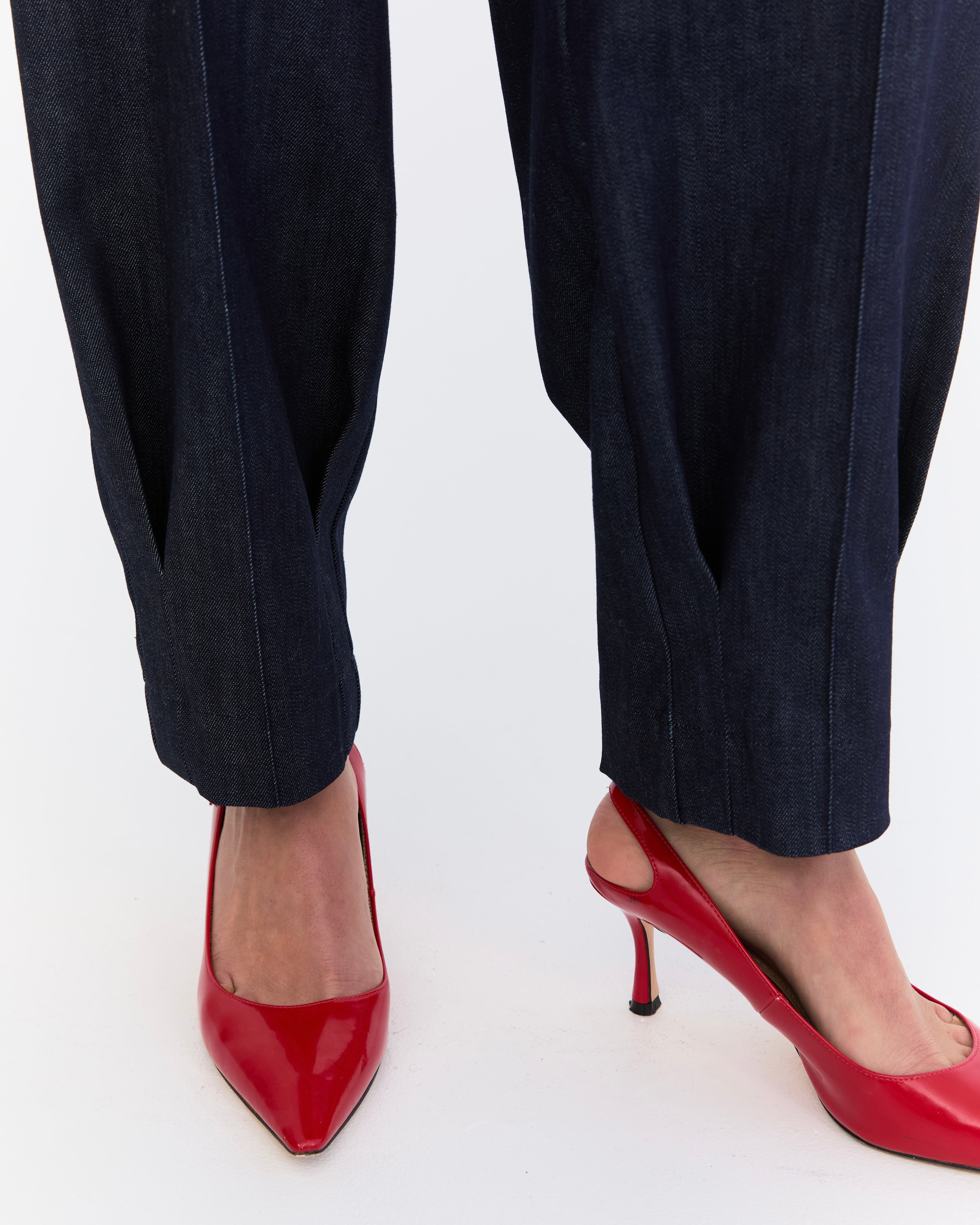Genevieve Barrel Leg Jean - Navy Denim