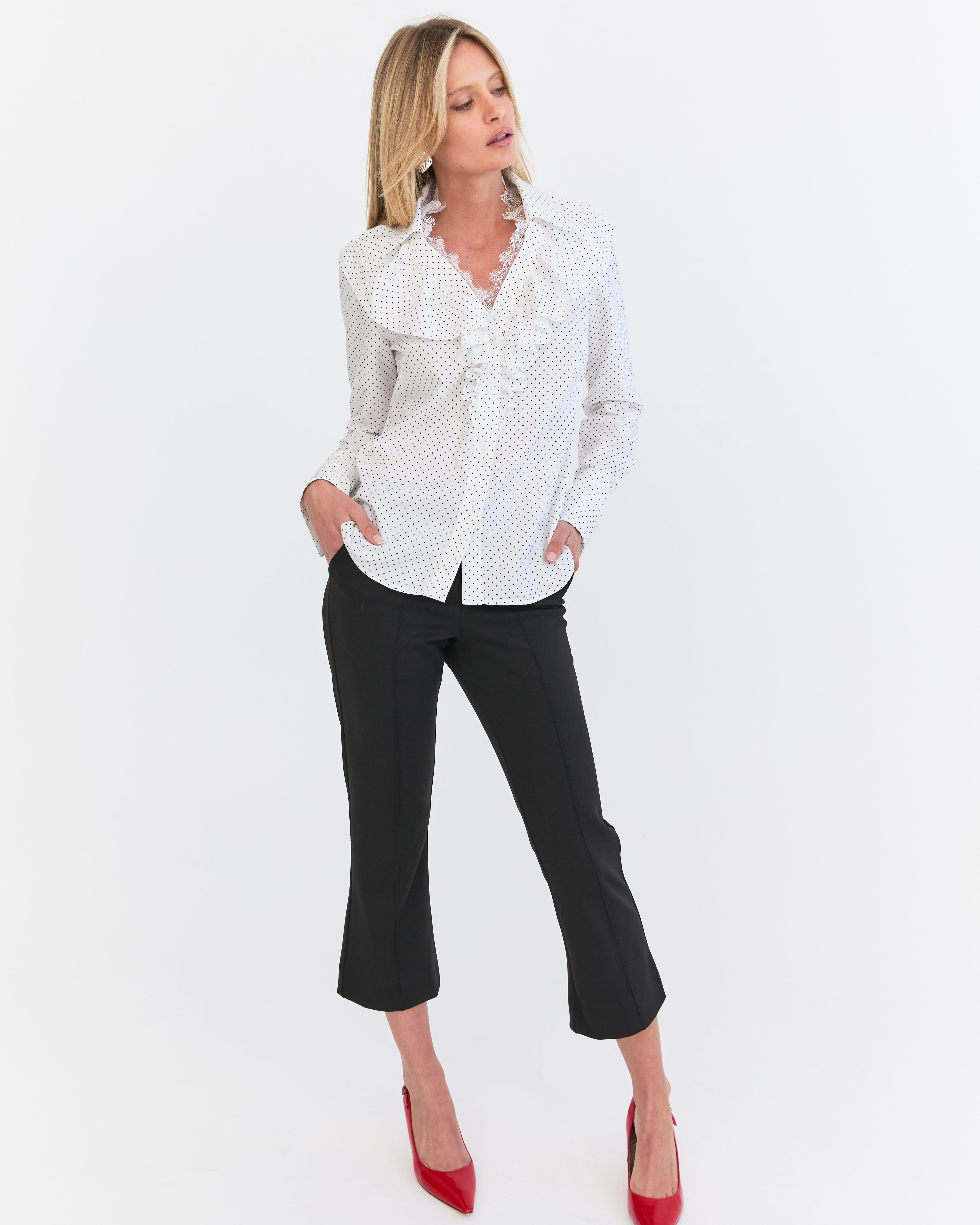 Shantal Frill Shirt - Polka Dot