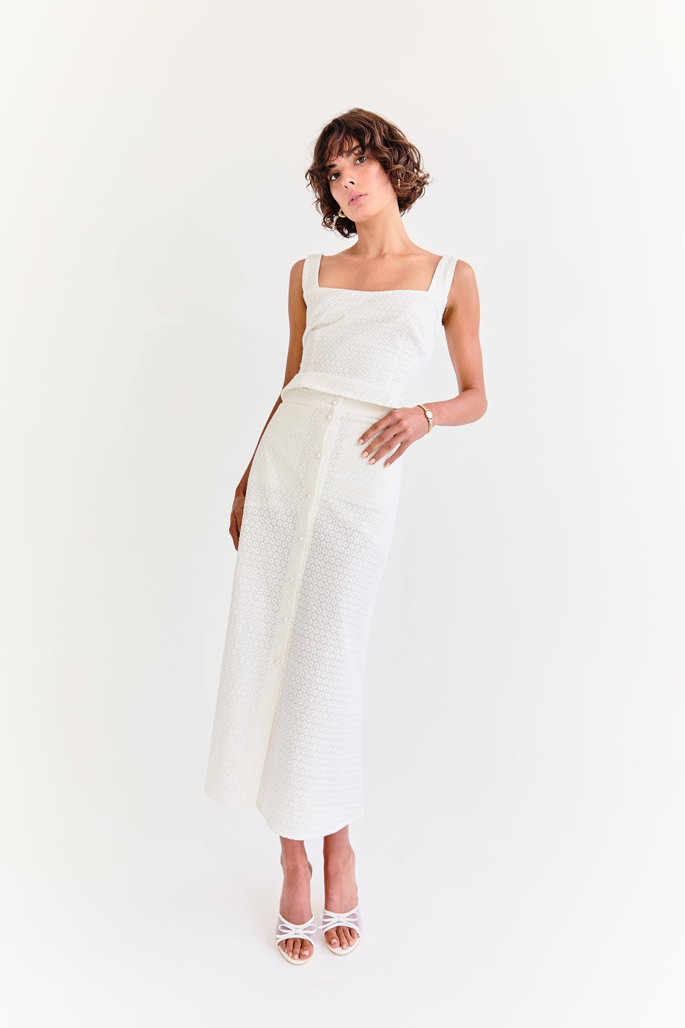 Joanne Skirt - White Anglaise