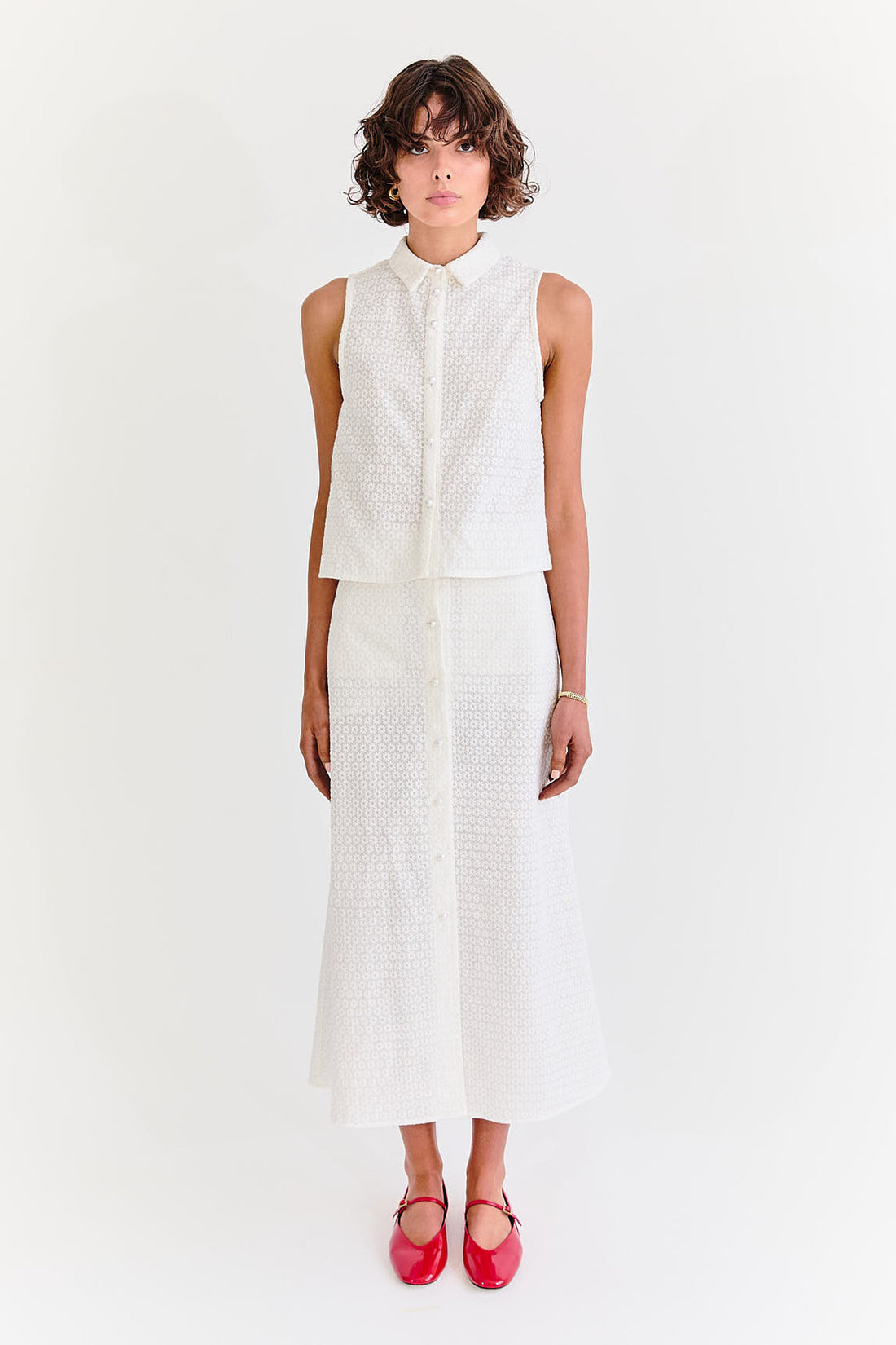 Anastasia Shirt - White Anglaise