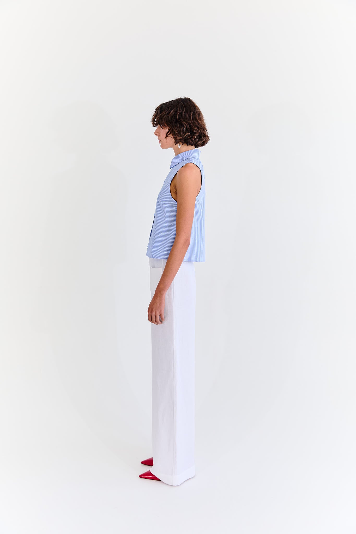 Anastasia Shirt - Blue Diamanté Stripe
